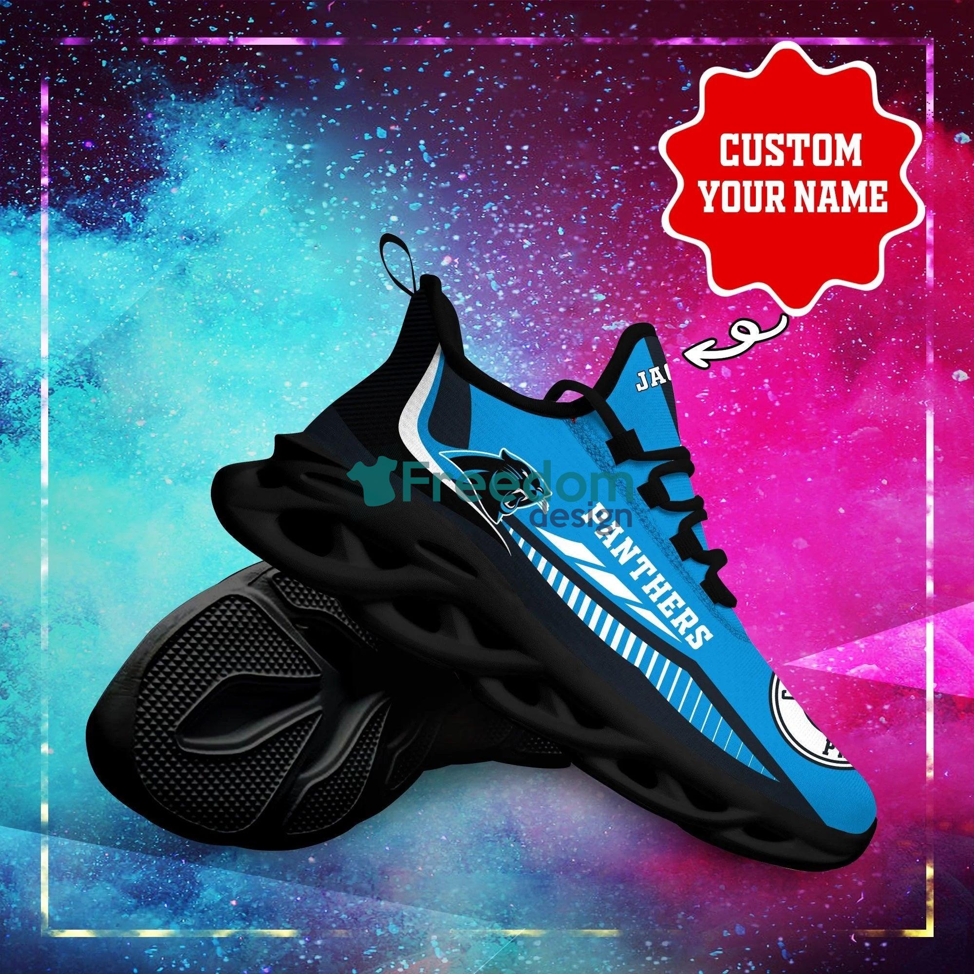 Custom Name Carolina Panthers Max Soul Snesker Running Shoes Product Photo 1