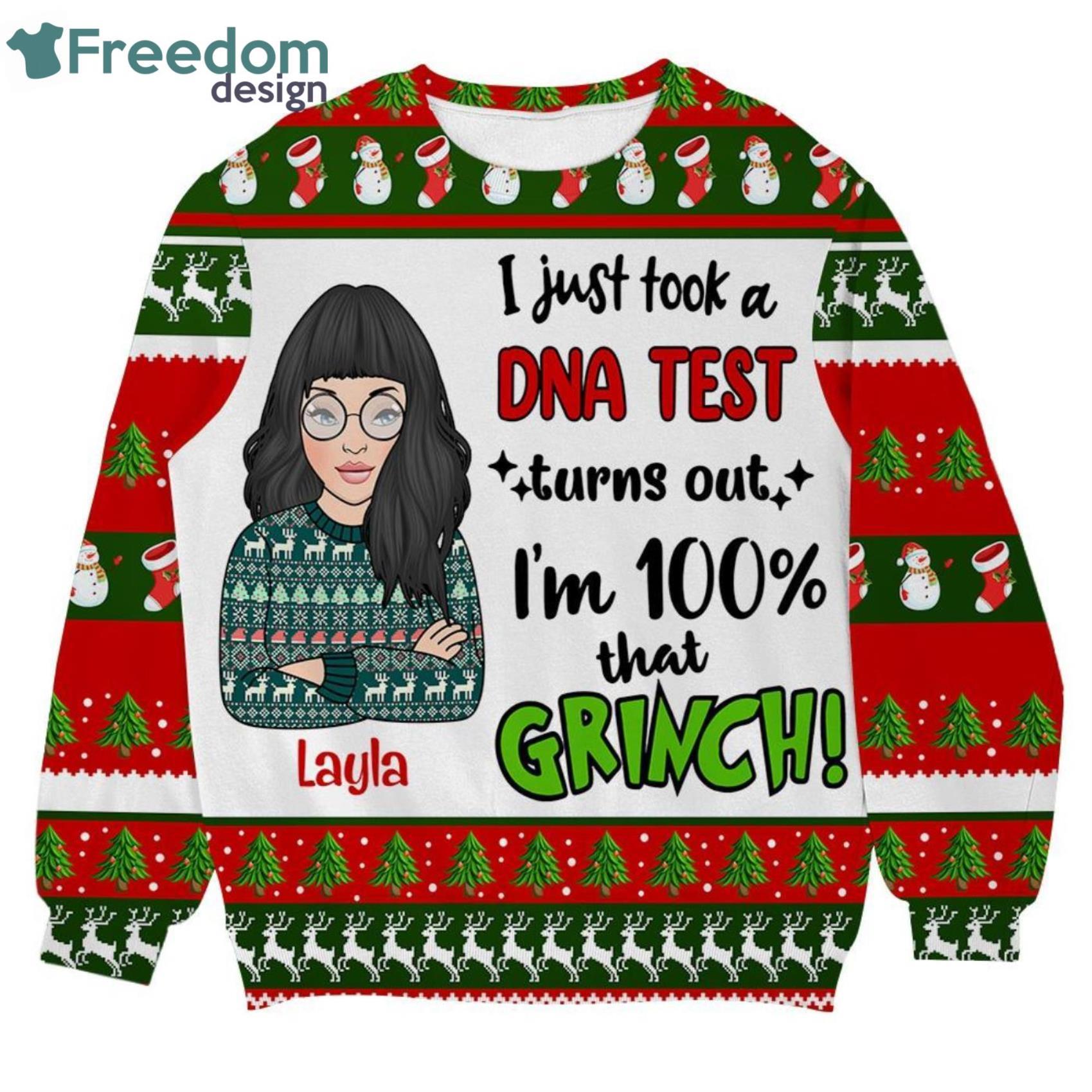 Custom Name I Am 100 That Grinch Christmas Ugly Sweater Product Photo 1 Custom Name I Am 100 That Grinch Christmas Ugly Sweater Product Photo 1