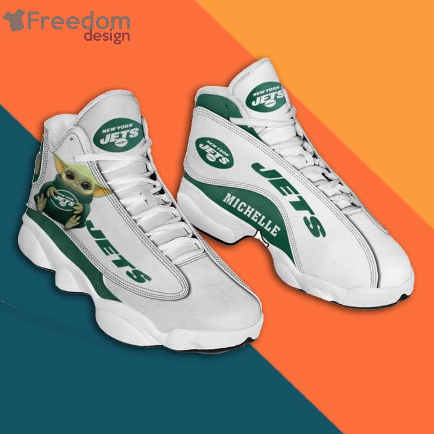 New York Jets Air Jordan 13 Custom Sneakers For Fans - Freedomdesign