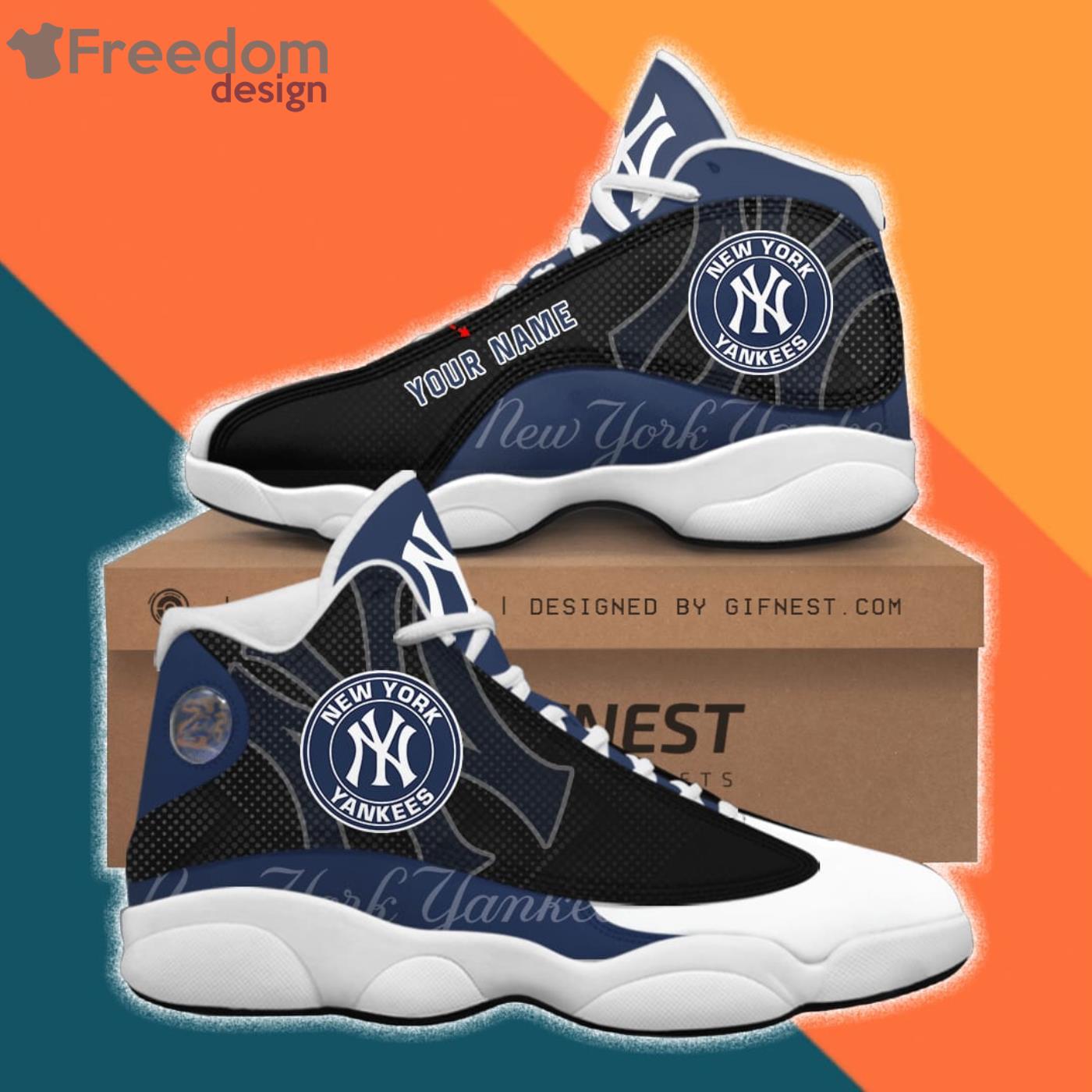 New York Yankees Air Jordan Hightop Shoes Custom Name & Number -  Freedomdesign