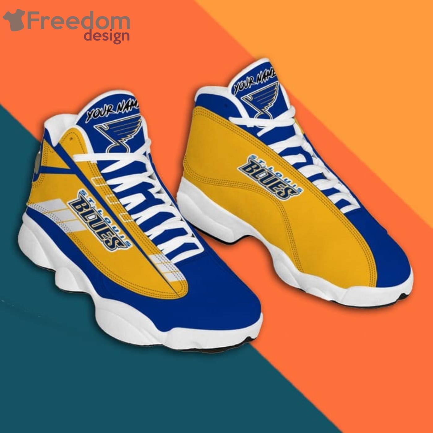 Custom Name St Louis Blues Air Jordan 13 Sneaker Shoes - Freedomdesign