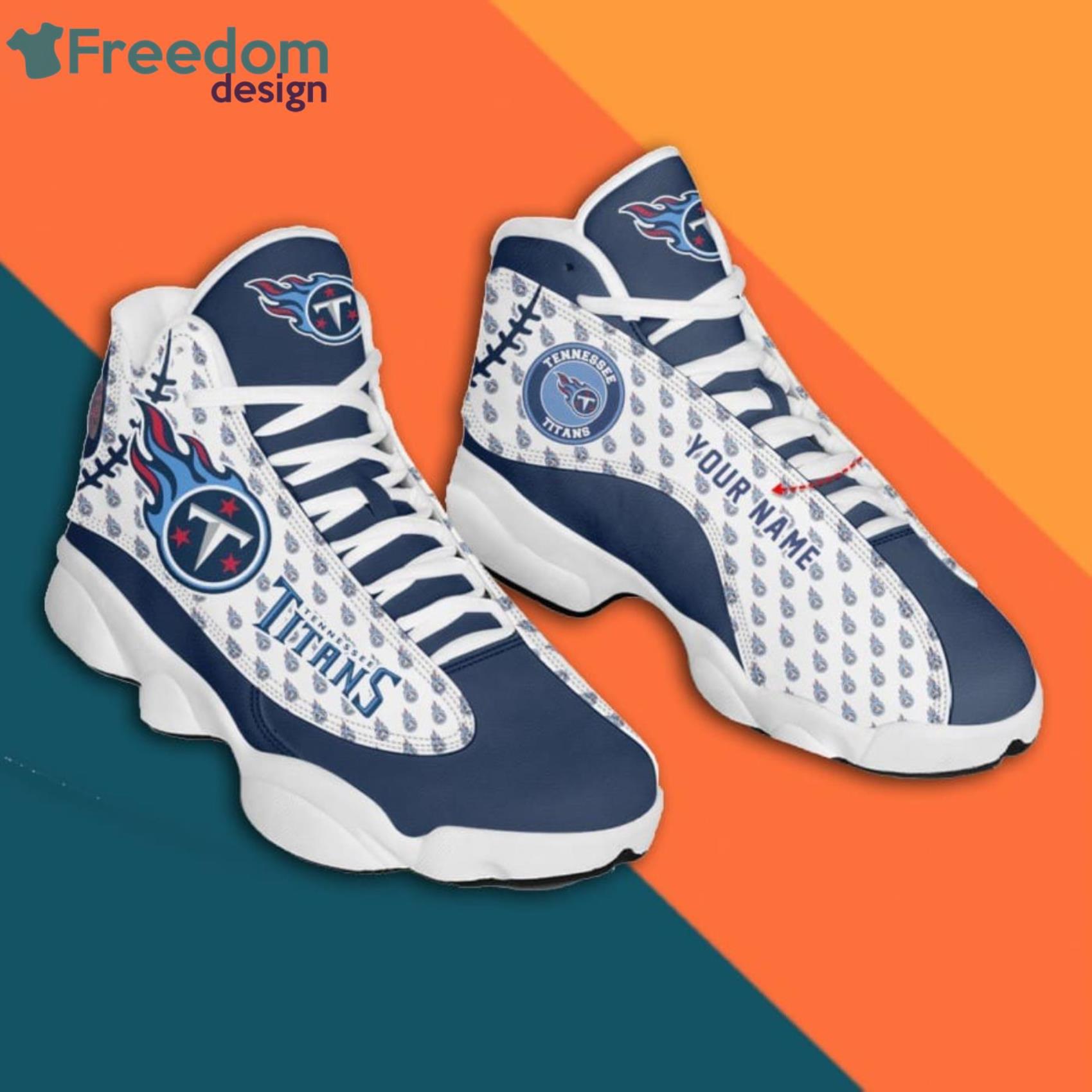 Tennessee Titans Air Jordan Hightop Shoes Custom Name - Freedomdesign