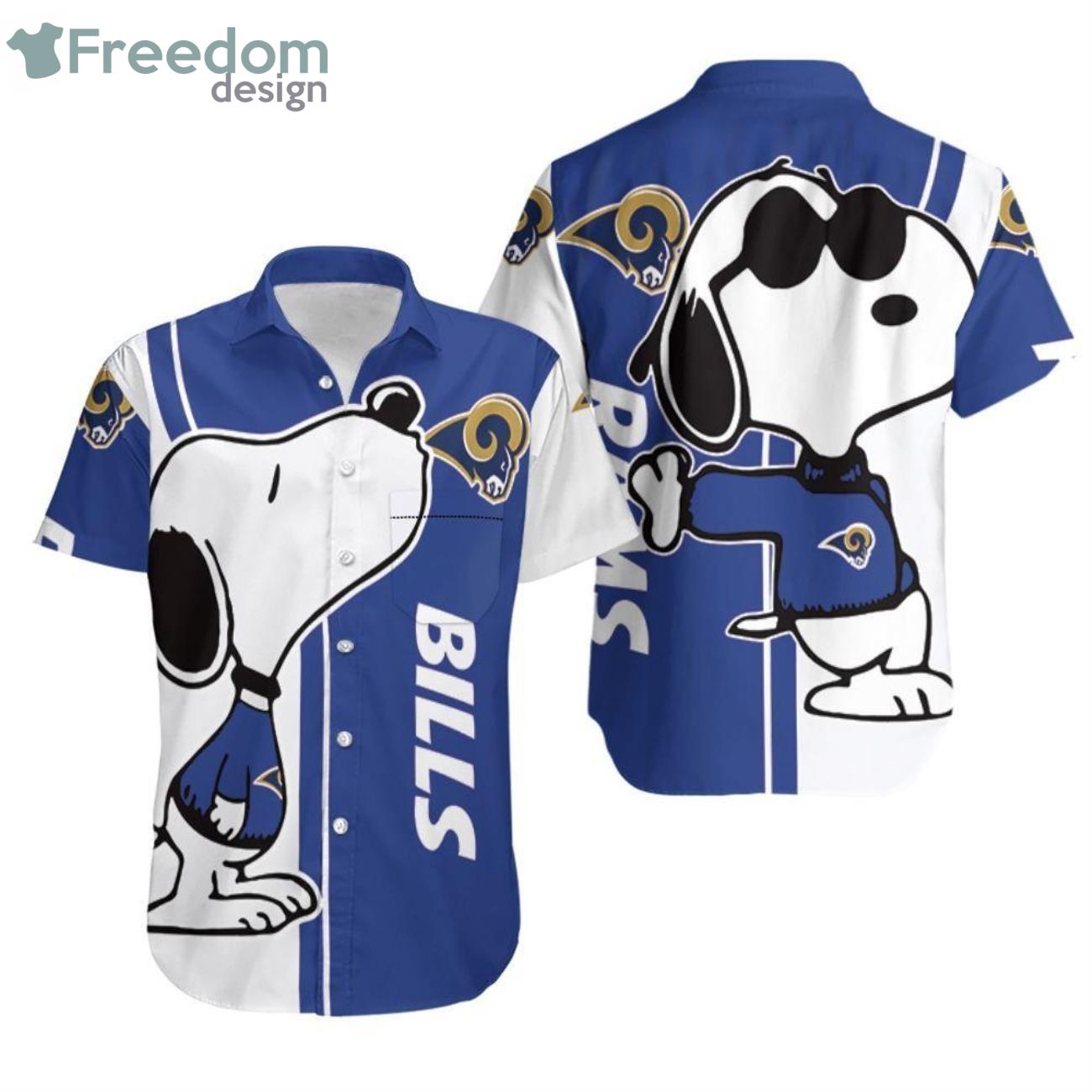 Cute Snoopy Los Angeles Rams Snoopy Lover Hawaiian Shirt - Freedomdesign