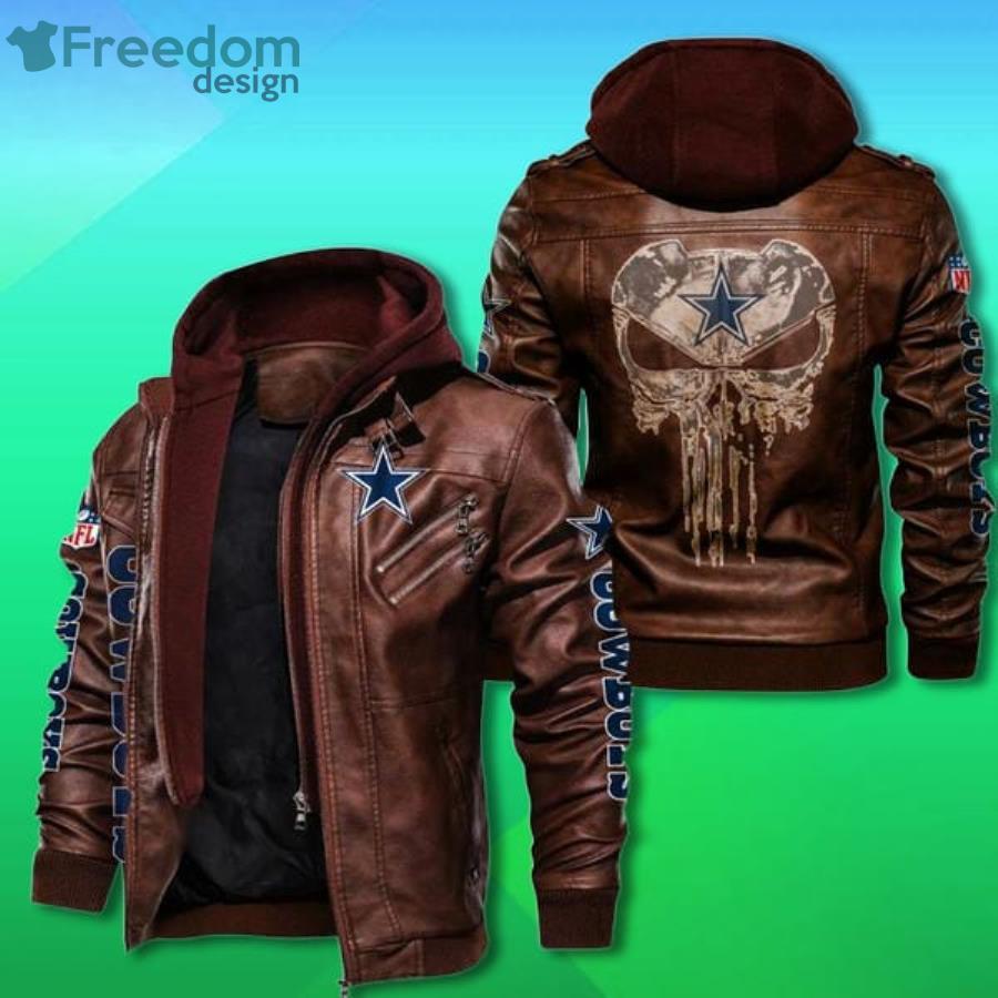 Dallas Cowboys NFL Punisher Skull Leather Jacket - Freedomdesign