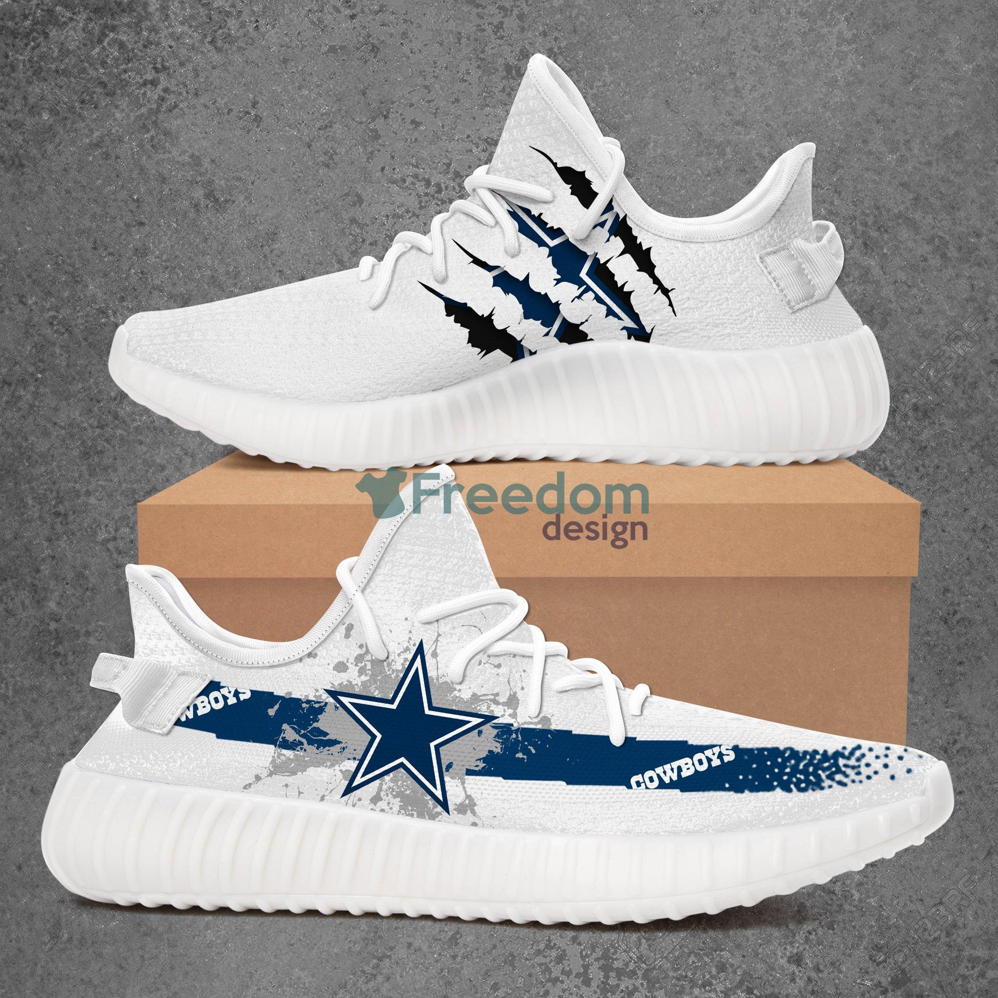 Dallas Cowboys Team Sport Lover 3D Ccratch Yeezy Shoes Product Photo 1