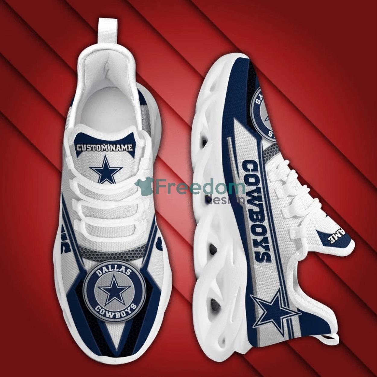 Dallas Cowboys White Air Max Soul Snesker Running Shoes Product Photo 2