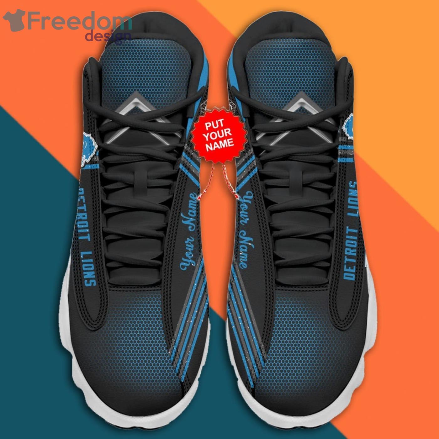 Detroit Lions Air Jordan 13 Sneaker Shoes - Freedomdesign