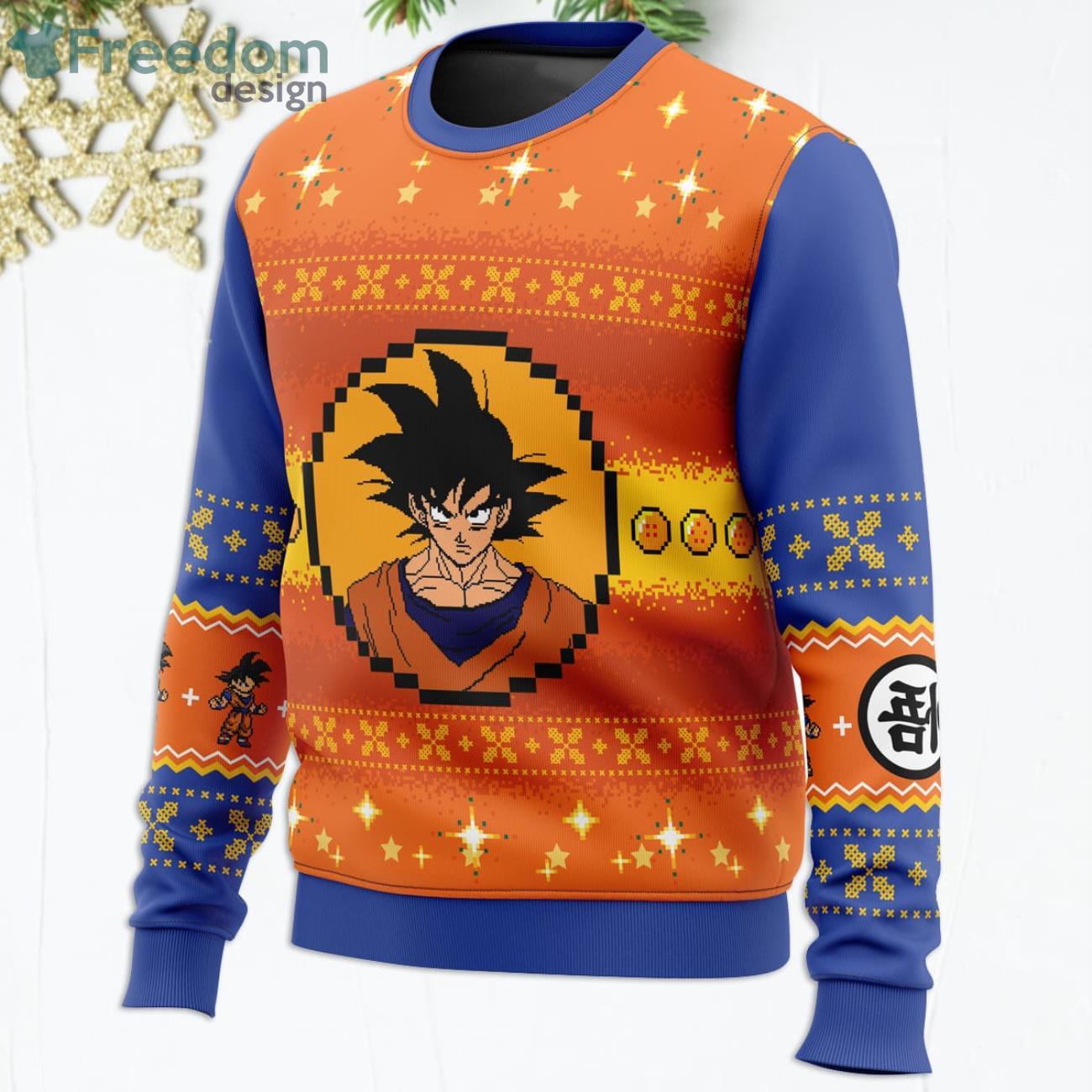Dragon Ball Z Goku Christmas Funny Christmas Gift Ugly Christmas Sweater image Dragon Ball Z Goku Christmas Funny Christmas Gift Ugly Christmas Sweater Product Photo 2