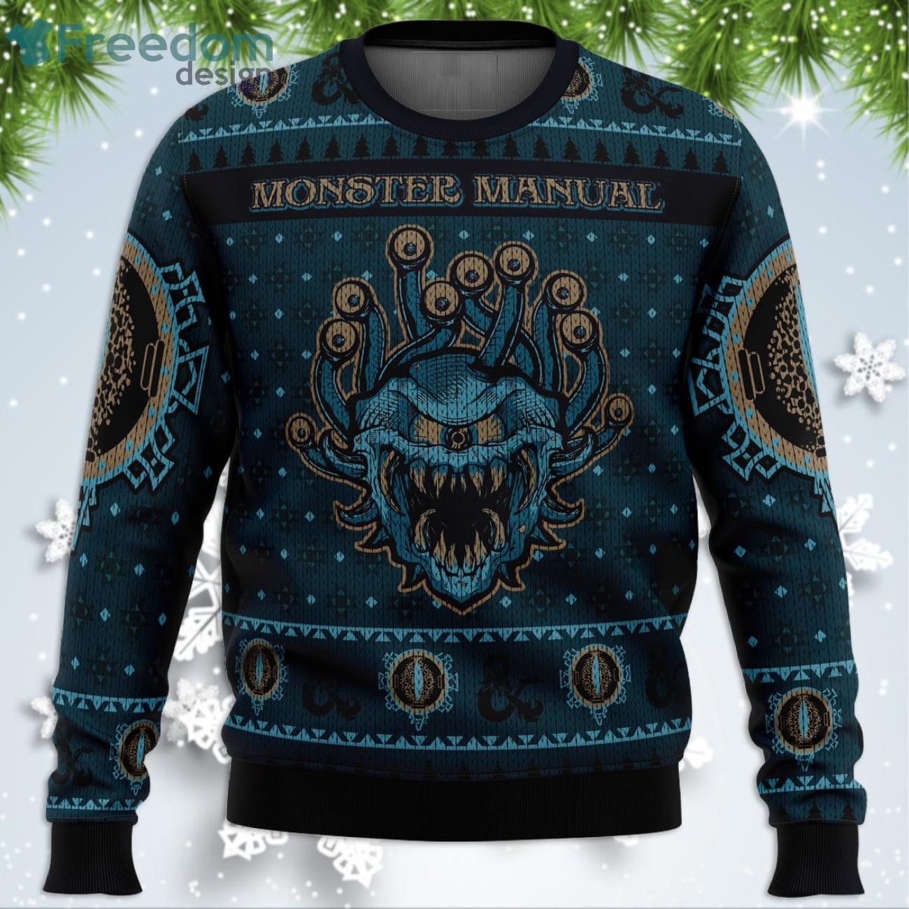 Dungeons & Dragons Monster Manual Funny Christmas Gift Ugly Christmas Sweater Product Photo 1 Dungeons & Dragons Monster Manual Funny Christmas Gift Ugly Christmas Sweater Product Photo 1