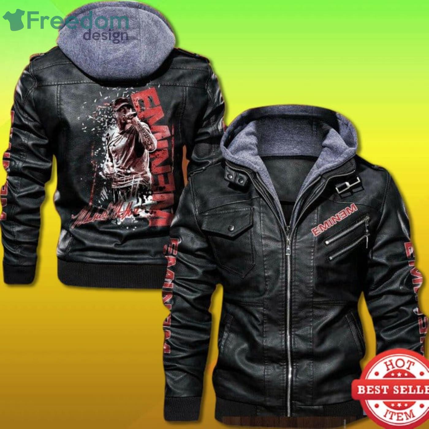 Eminem Signature 2D Leather Jacket - Freedomdesign