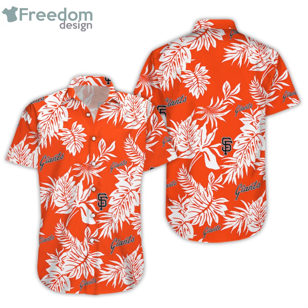 For Fans San Francisco Giants Orange Hawaiian Shirt Product Photo 1