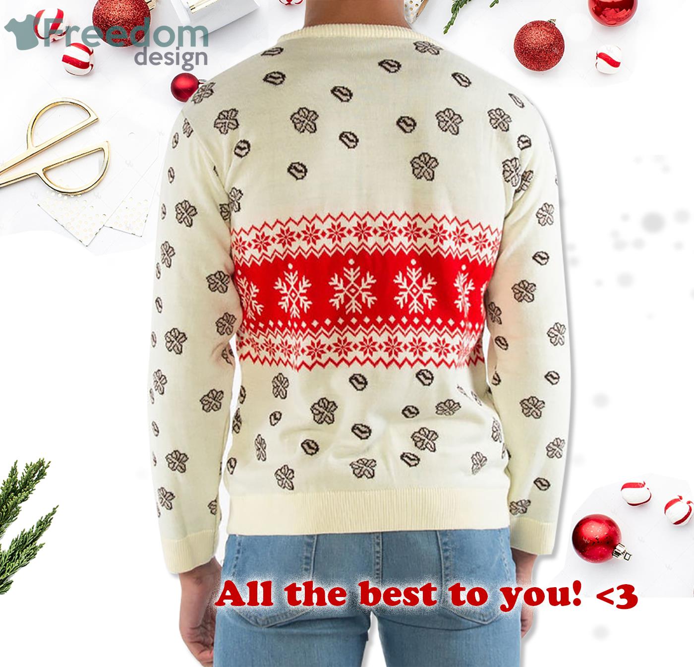 Friends Central Perk Cream Knitted Christmas Jumper Product Photo 2