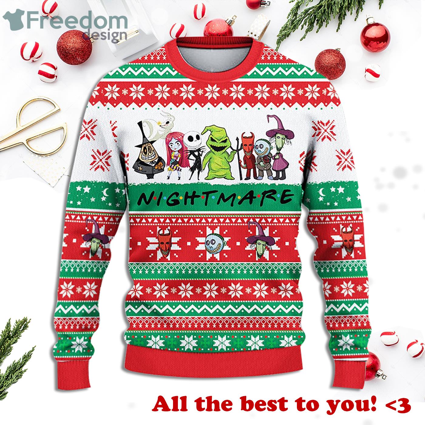 Friends Nightmare Halloween Ugly Christmas Sweater Product Photo 1