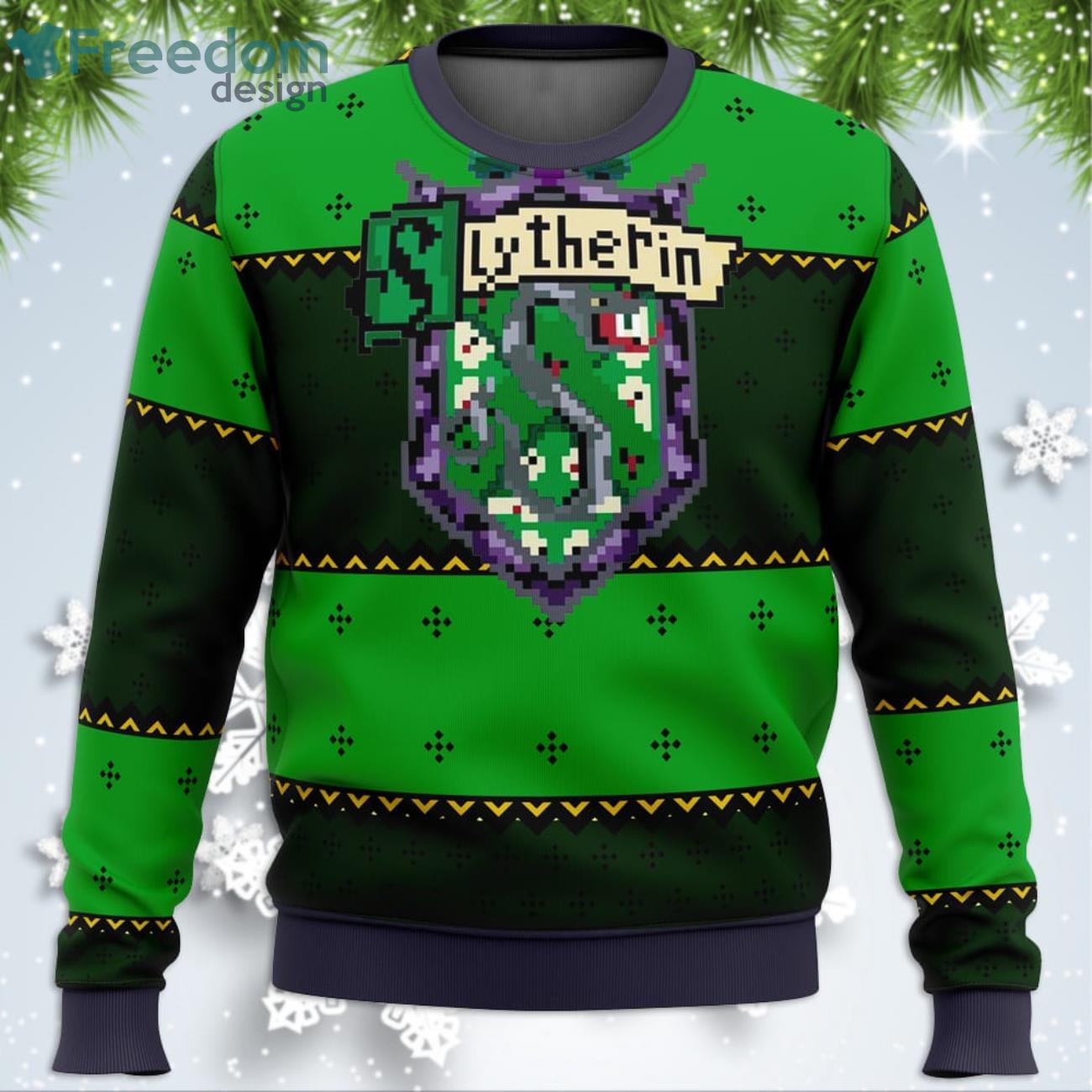 Harry Potter Slytherin Funny Christmas Gift Ugly Christmas Sweater Product Photo 1 Harry Potter Slytherin Funny Christmas Gift Ugly Christmas Sweater Product Photo 1