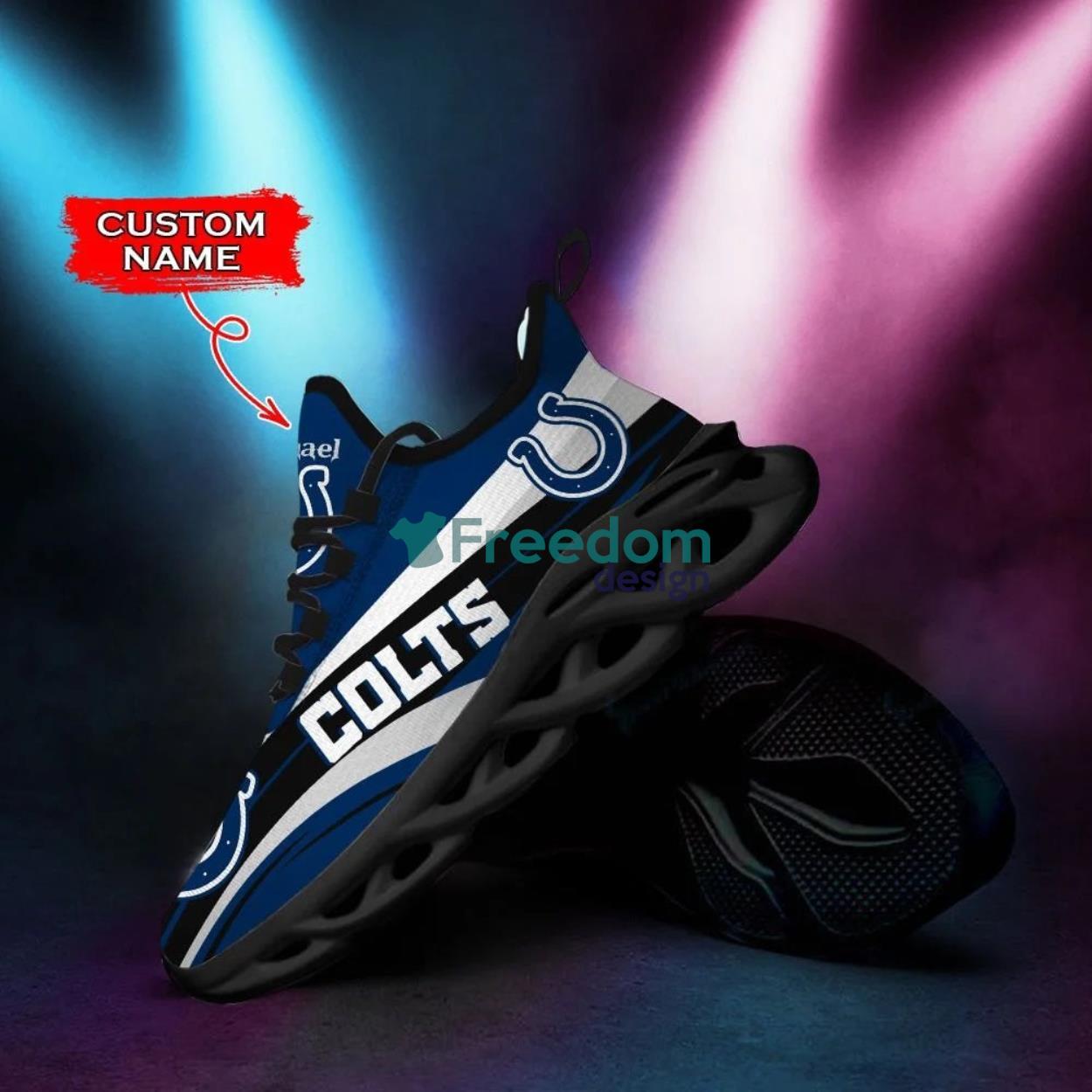 Indianapolis Colts Custom Name Max Soul Snesker Running Shoes Product Photo 2