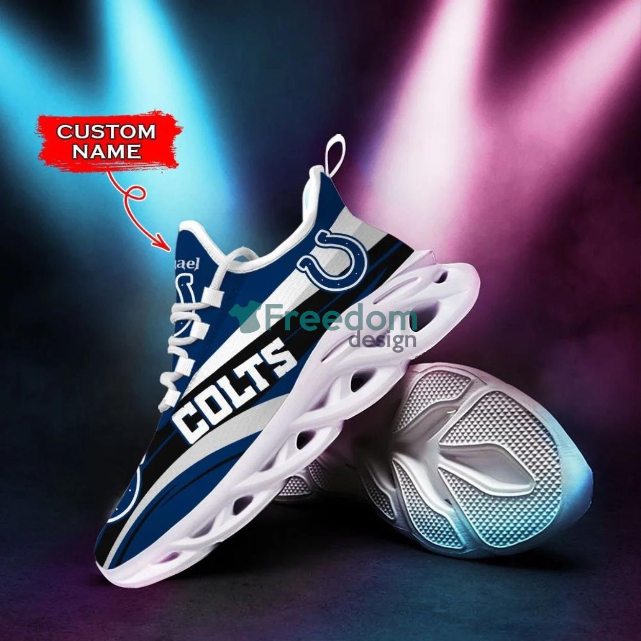 Indianapolis Colts Custom Name Max Soul Snesker Running Shoes Product Photo 1