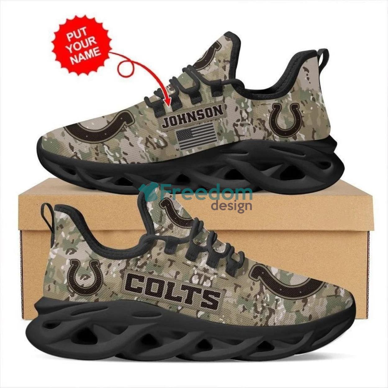 Indianapolis Colts Personalized Name Camouflage Air Max Soul Snesker Running Shoes Product Photo 2