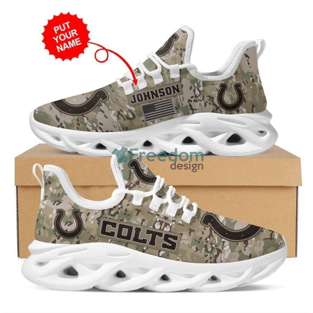 Indianapolis Colts Personalized Name Camouflage Air Max Soul Snesker Running Shoes Product Photo 1