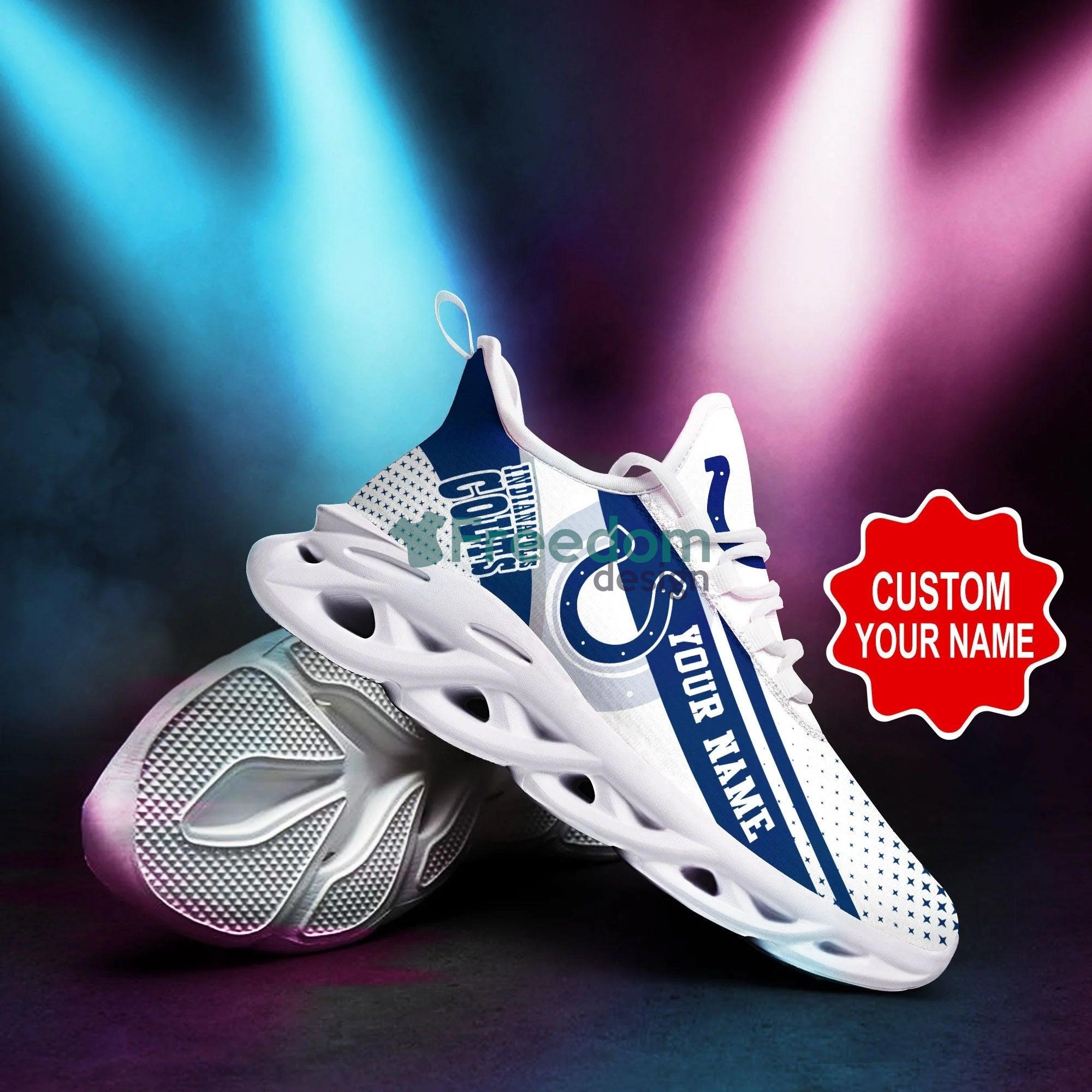 Indianapolis Colts Personalized Name White Max Soul Snesker Running Shoes Product Photo 1