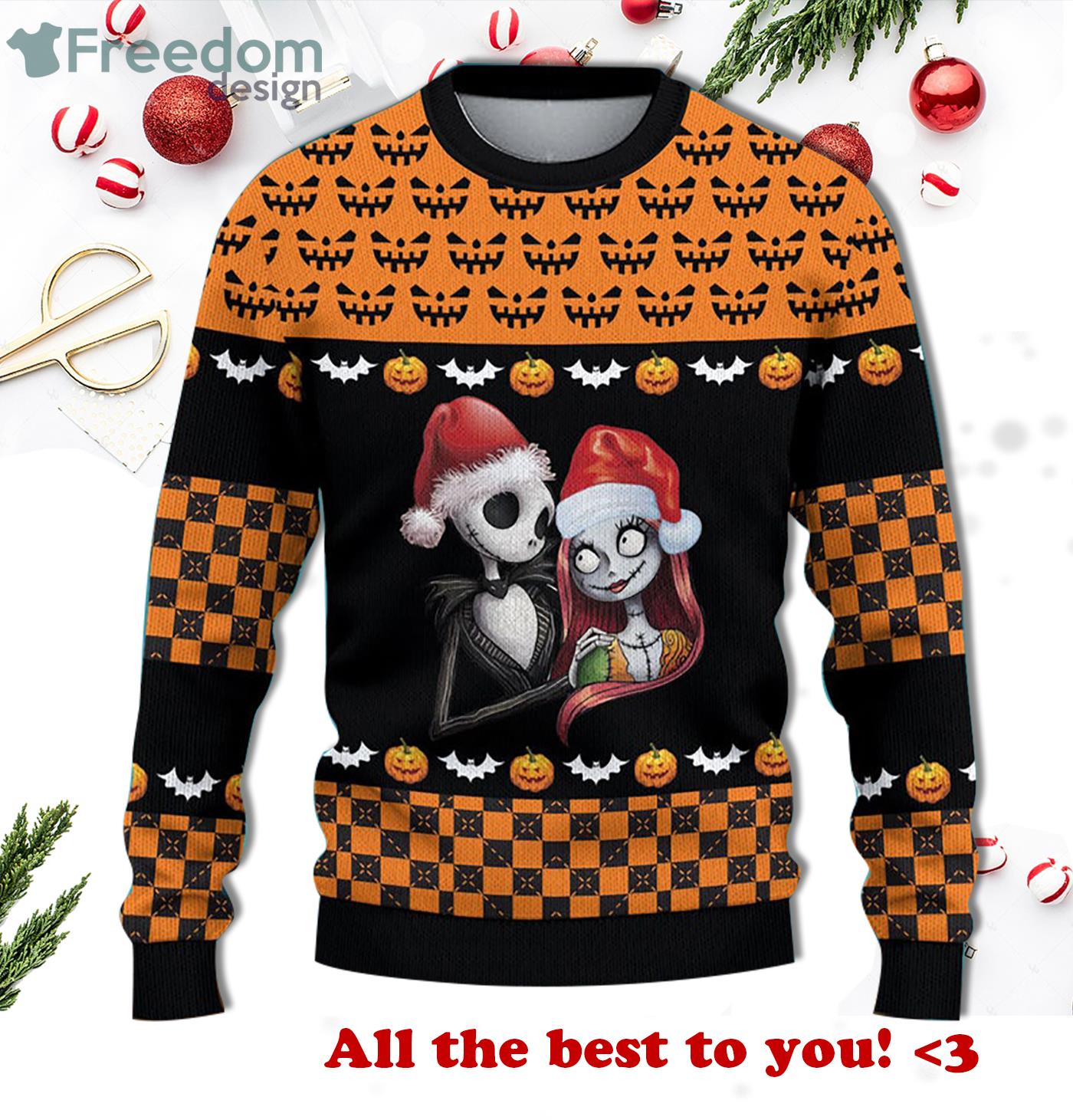 Jack And Sally The Nightmare Before Christmas Sweater Product Photo 2