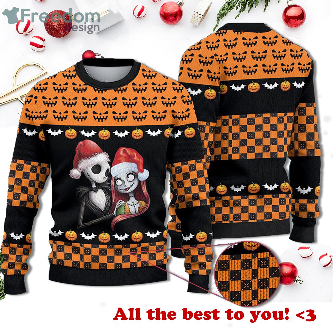 Jack And Sally The Nightmare Before Christmas Sweater Product Photo 1