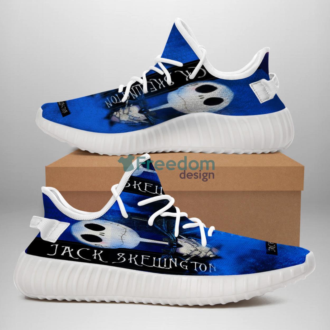 Jack Skellington Blue Halloween Gift Yeezy Shoes Product Photo 2