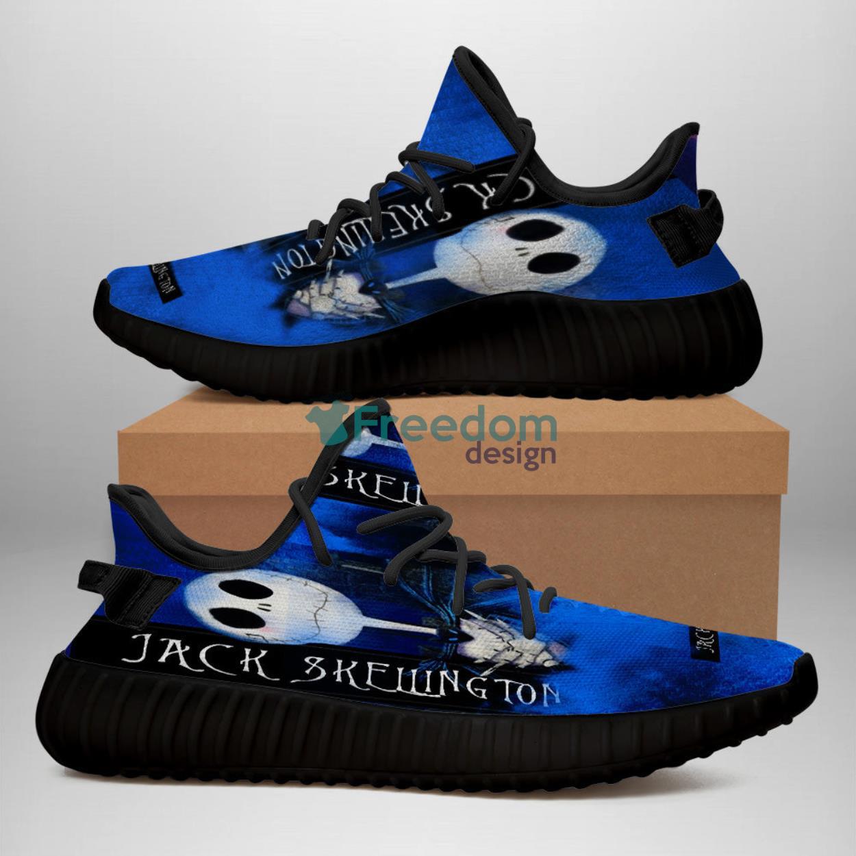 Jack Skellington Blue Halloween Gift Yeezy Shoes Product Photo 1