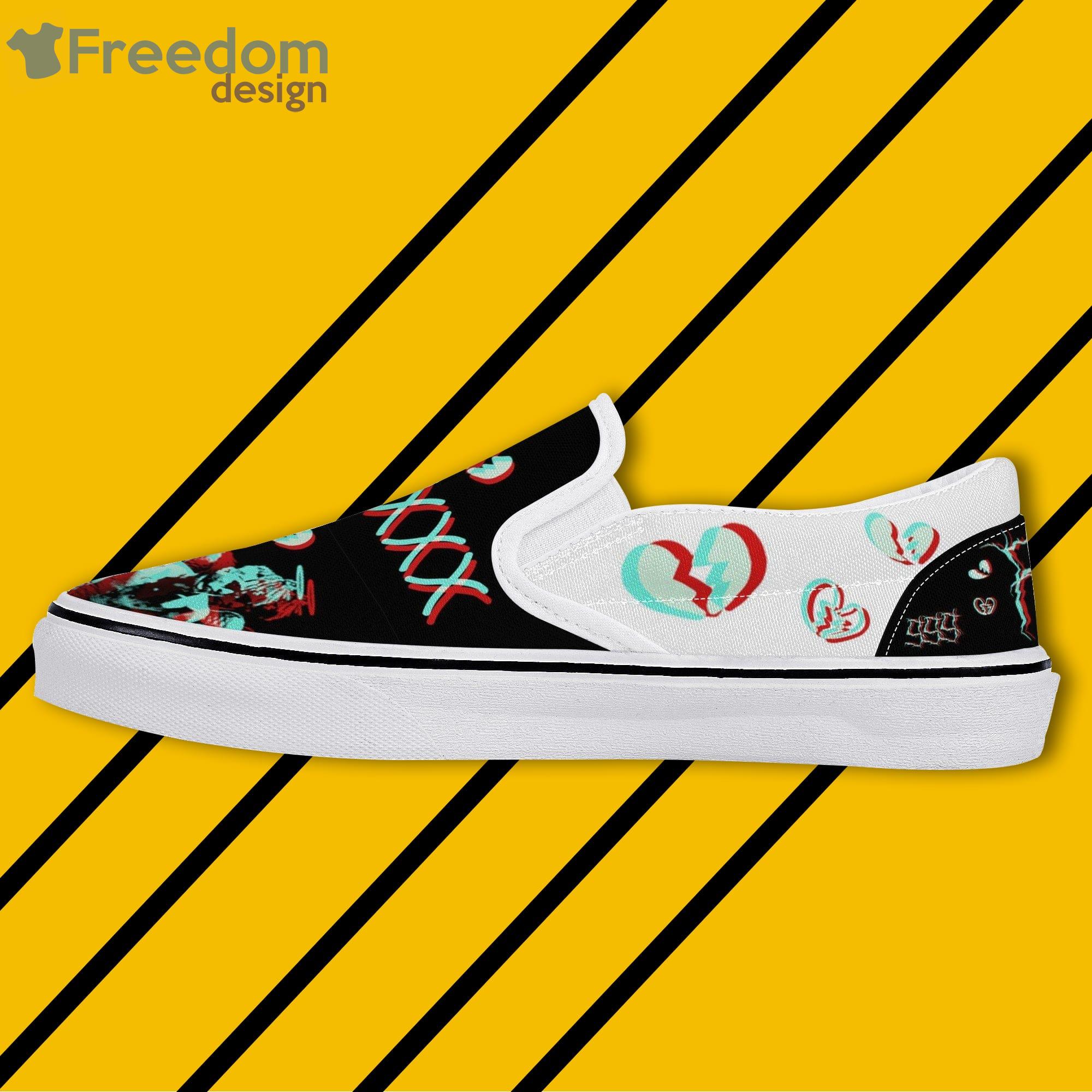 Juice Wrld & XXX Black All Over Print Slip On Shoes - Freedomdesign