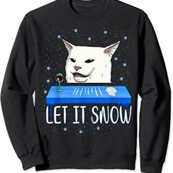 Let it snow Cat Meme Ugly Sweater Ugly Christmas sweater Sweatshirt - AOP Sweater - Black
