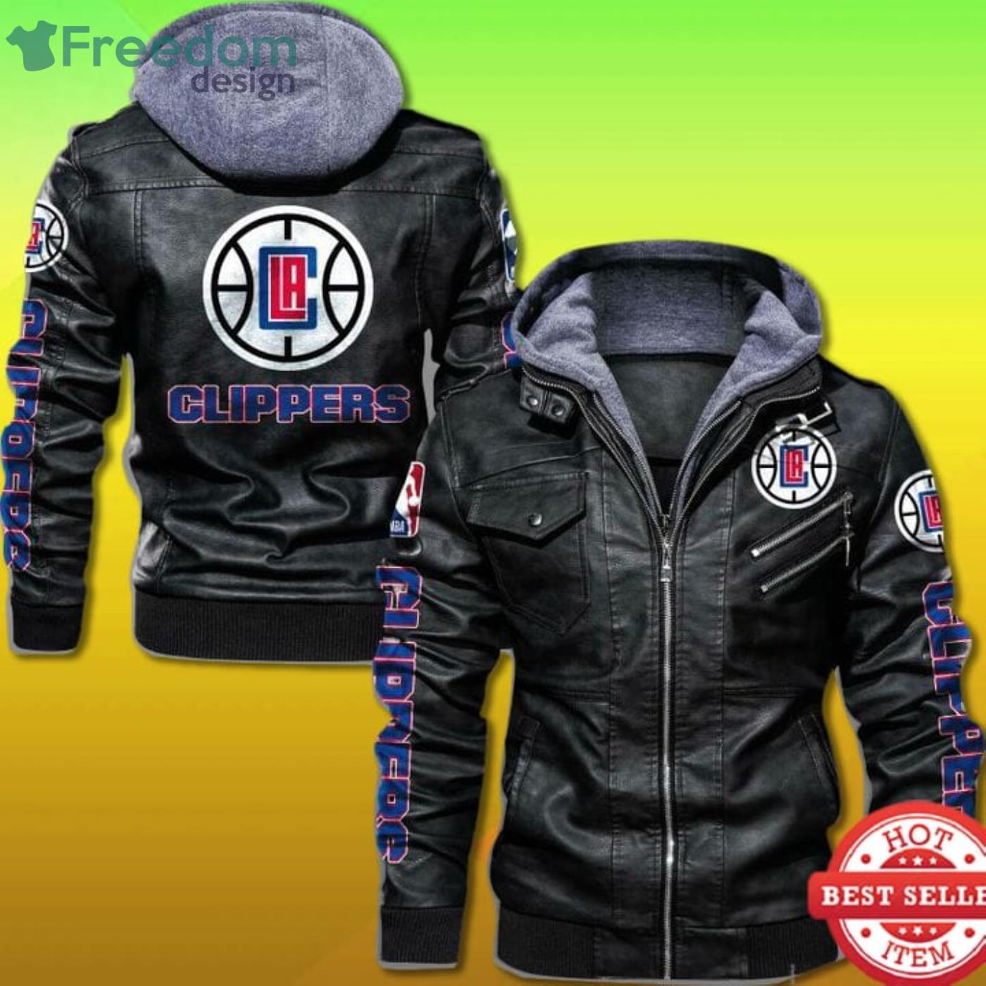 Los Angeles Clippers 2D Trending Leather Jacket Skull In Back -  Freedomdesign