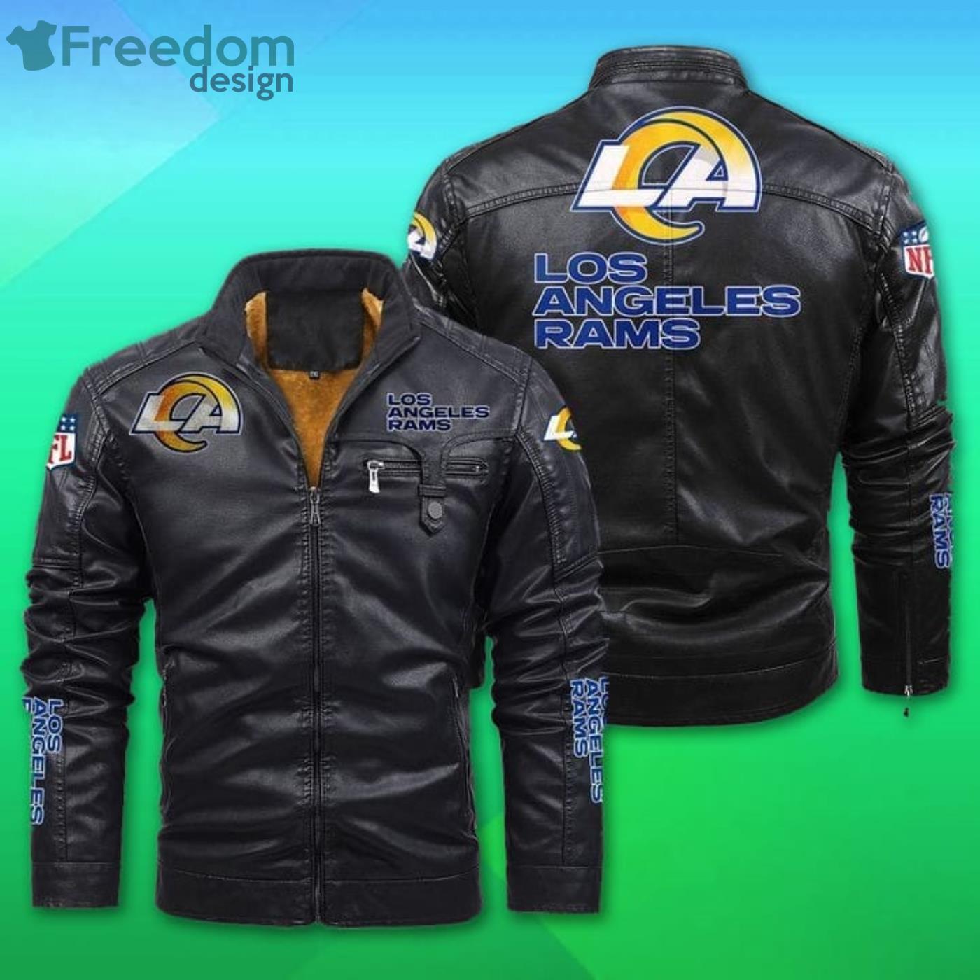 Los Angeles Rams NFL Motor Fleece Leather Jacket