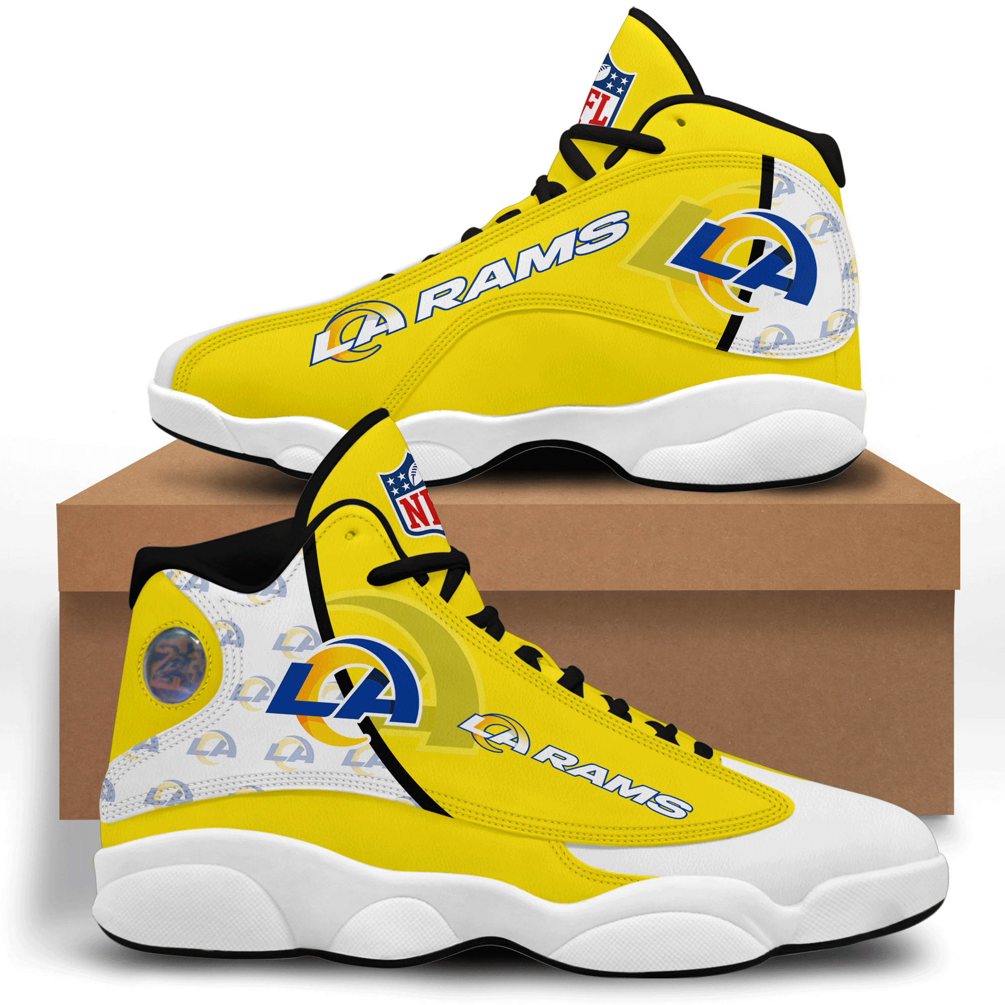 Los Angeles Rams Yellow Air Jordan 13 Shoes For Fans Product Photo 3 Los Angeles Rams Yellow Air Jordan 13 Shoes For Fans Product Photo 3