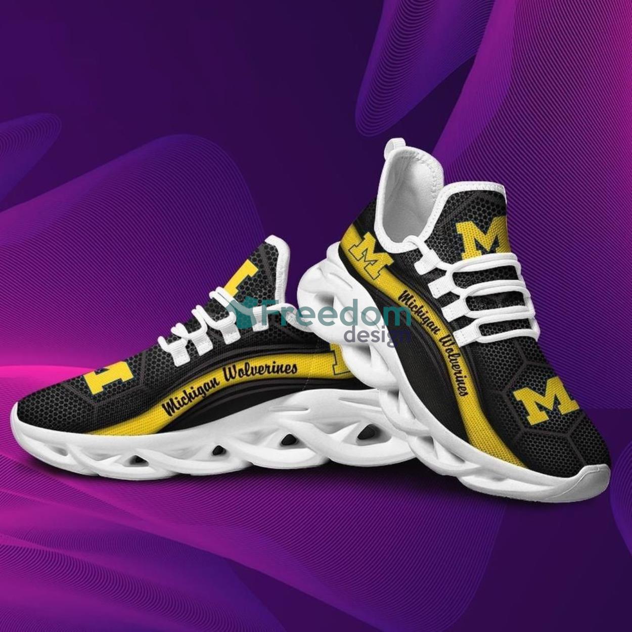 Michigan Wolverines Black Max Soul Snesker Running Shoes Product Photo 2