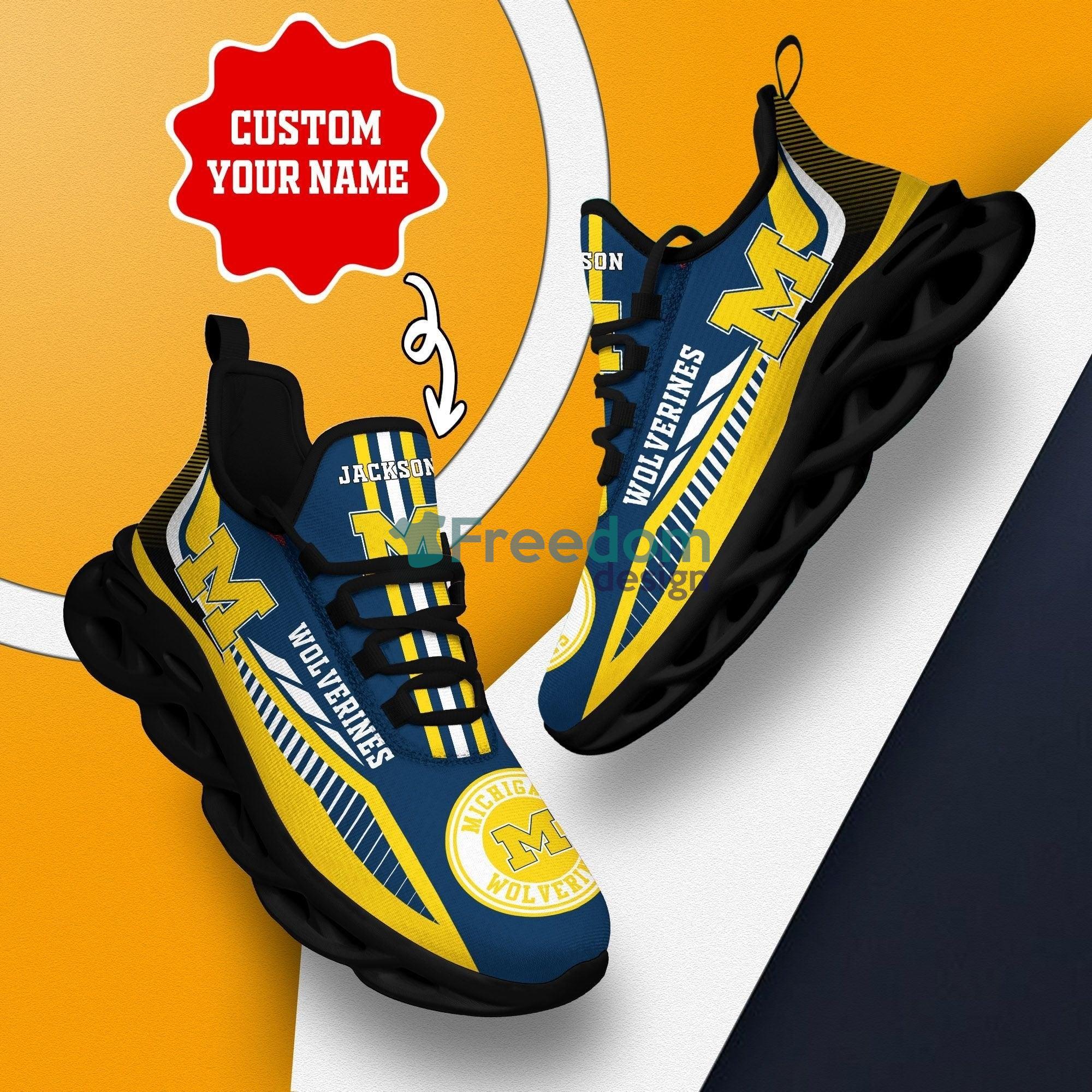 Michigan Wolverines Custom Name Max Soul Snesker Running Shoes Product Photo 2