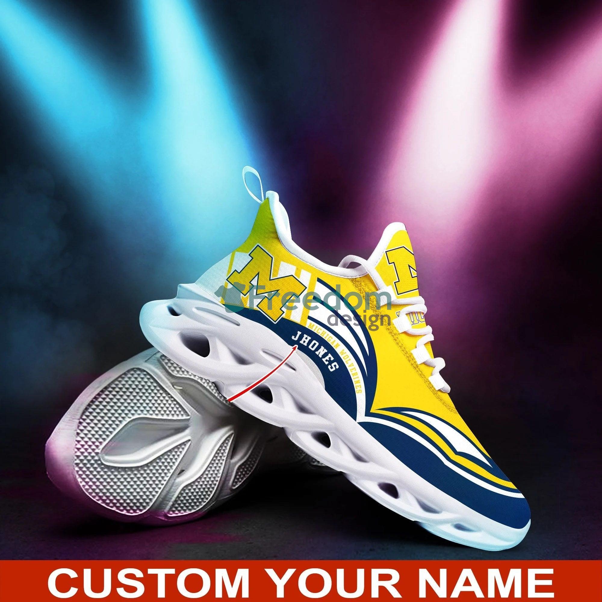 Michigan Wolverines Personalized Name Cool Max Soul Snesker Running Shoes Product Photo 2