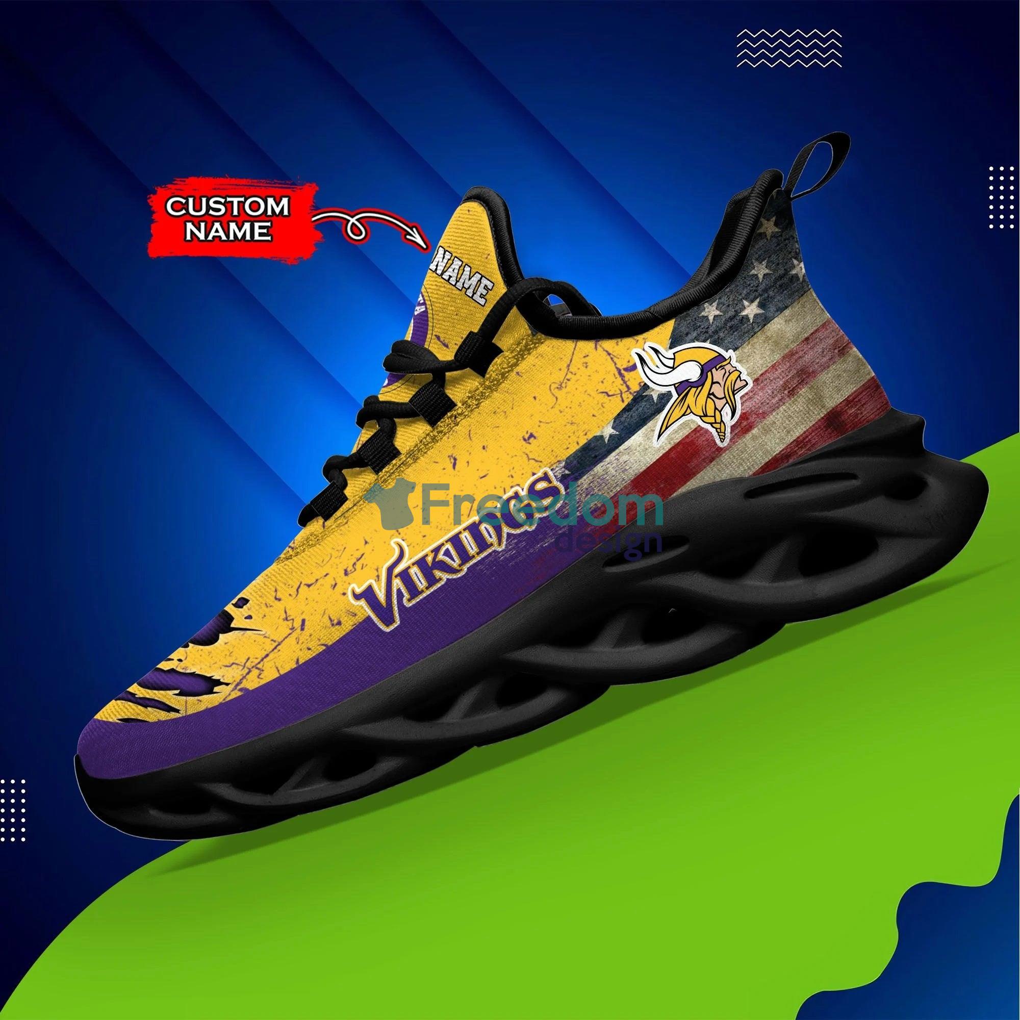 Minnesota Vikings American Flag 3D Air Max Soul Snesker Running Shoes Product Photo 2