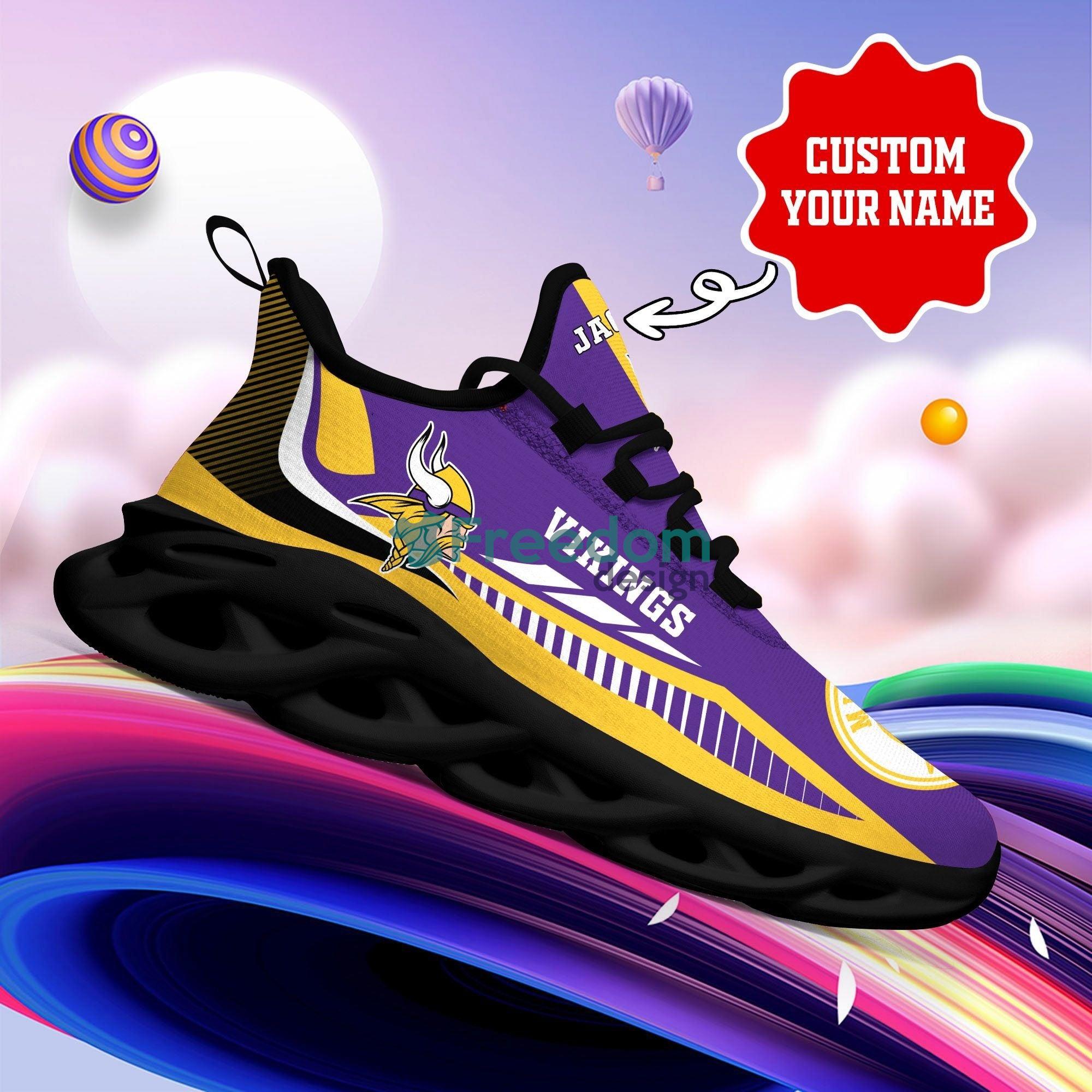 Minnesota Vikings Cool Max Soul Snesker Running Shoes Personalized Name Product Photo 2