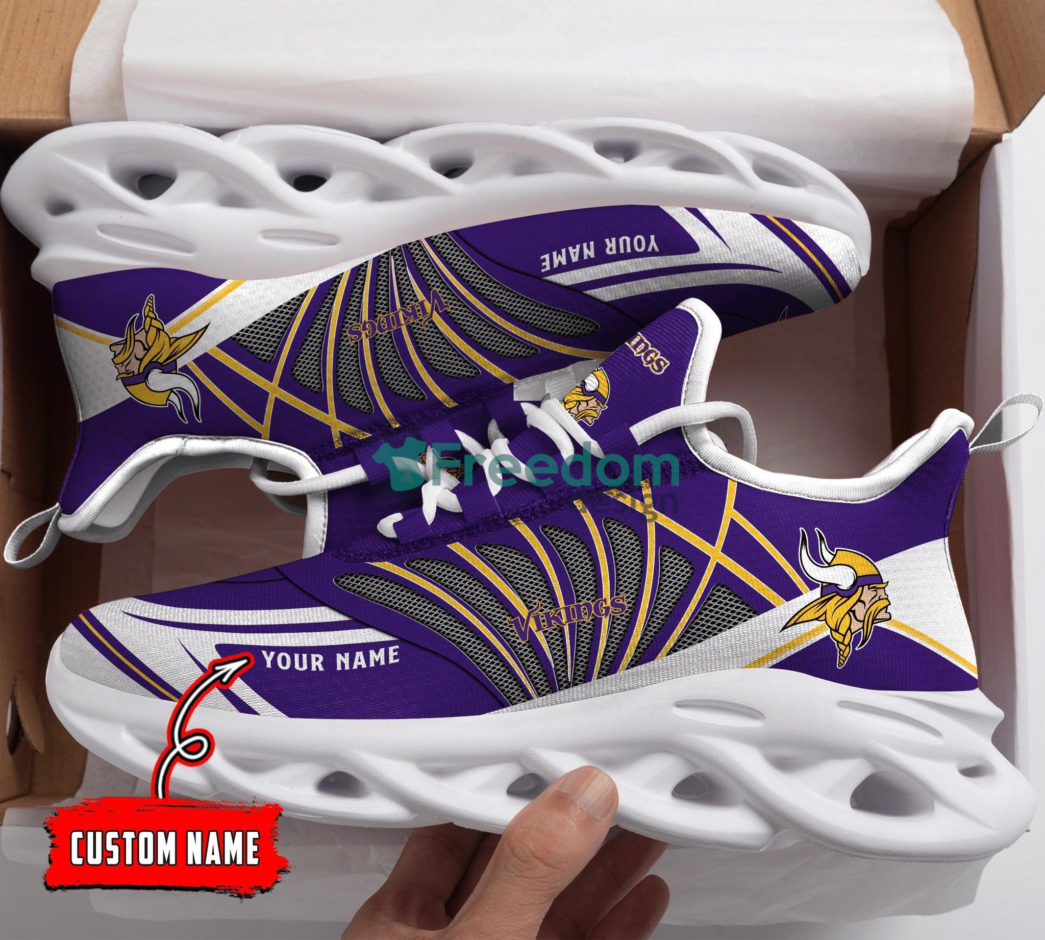 Minnesota Vikings Custom Name Cool Max Soul Shoes Product Photo 2