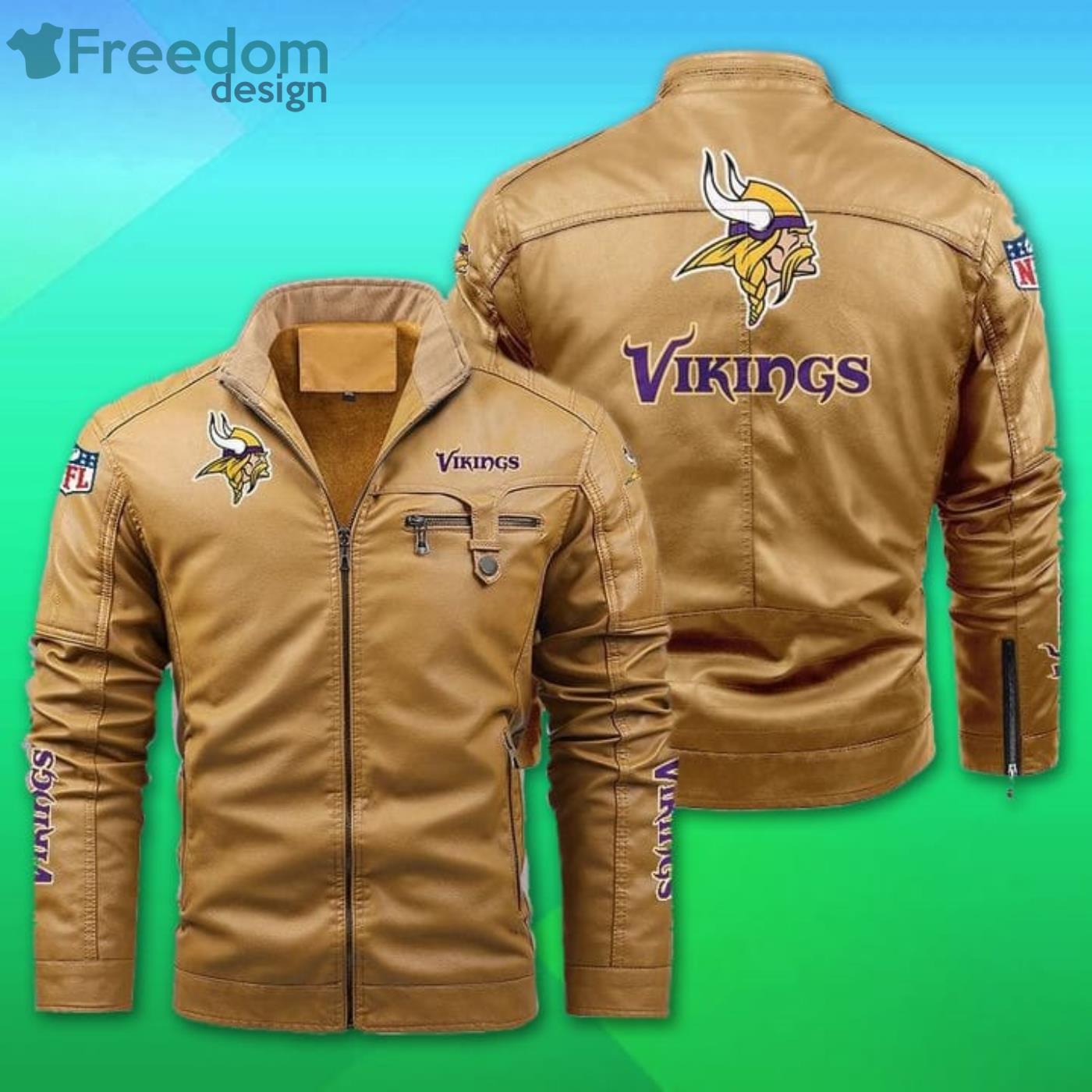 Minnesota Vikings NFL Motor Fleece Leather Jackets