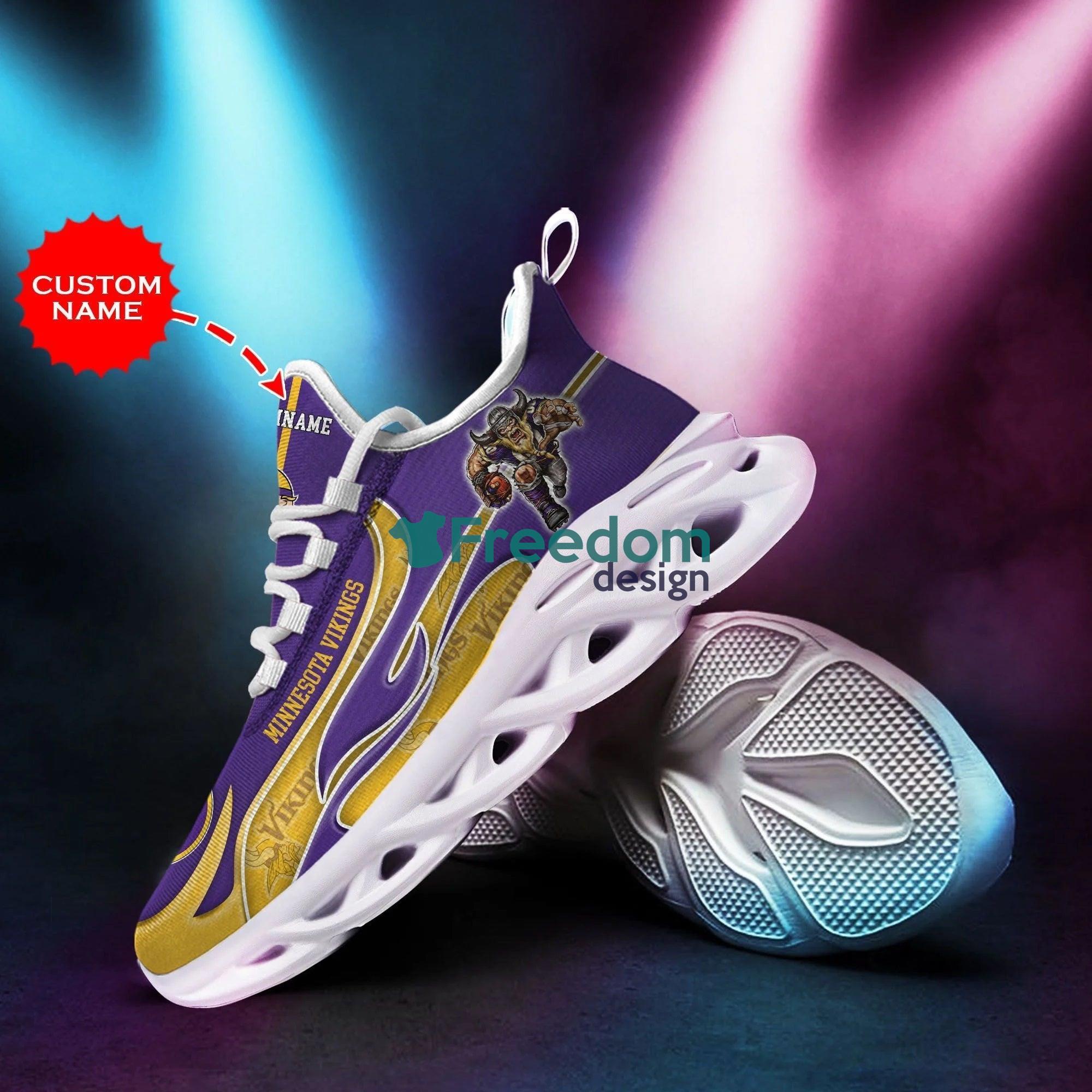 Minnesota Vikings Max Soul Snesker Running Shoes Personalized Name Product Photo 1