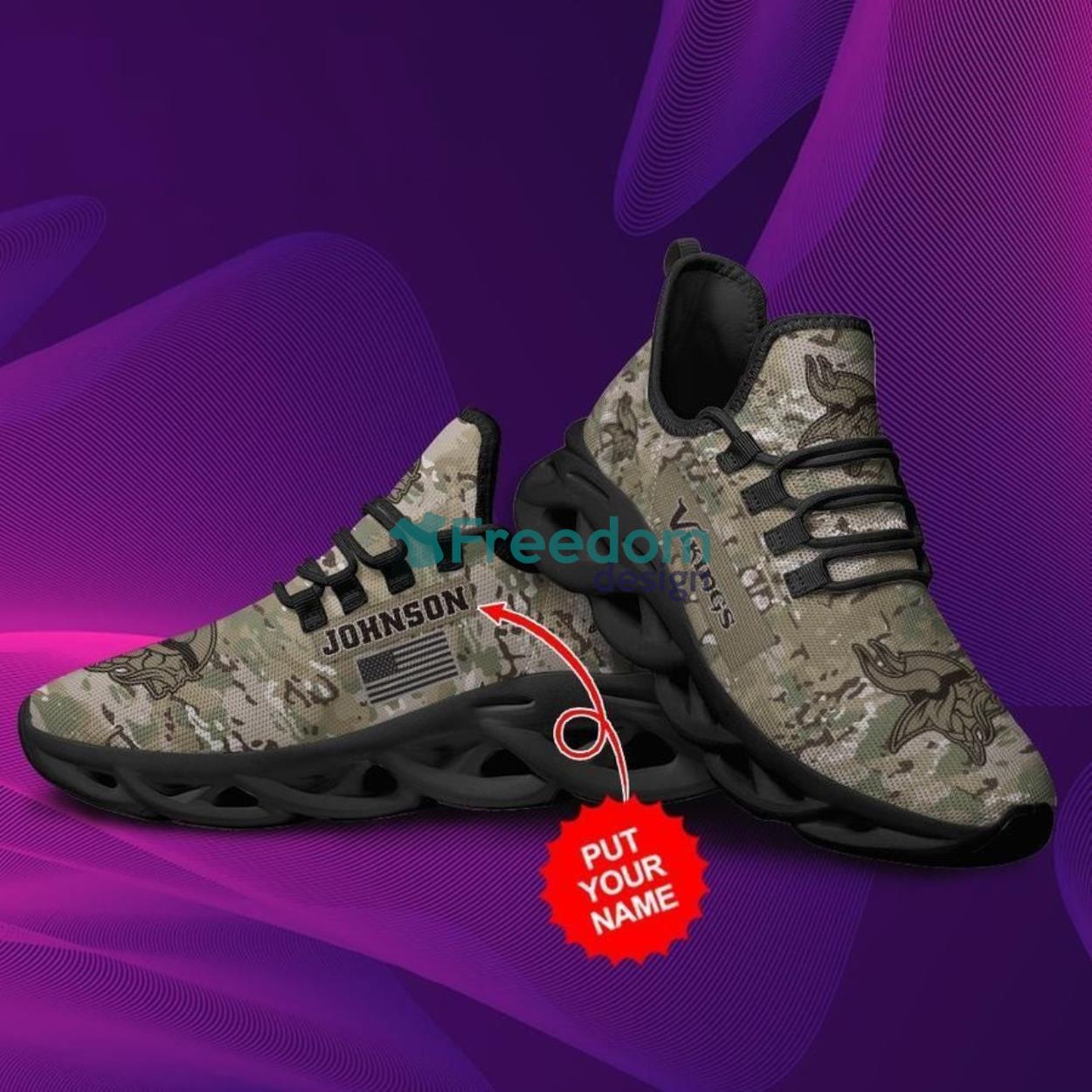 Minnesota Vikings Personalized Name Camouflage Air Max Soul Snesker Running Shoes Product Photo 2