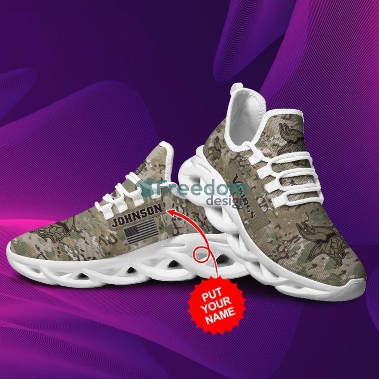 Minnesota Vikings Personalized Name Camouflage Air Max Soul Snesker Running Shoes Product Photo 1