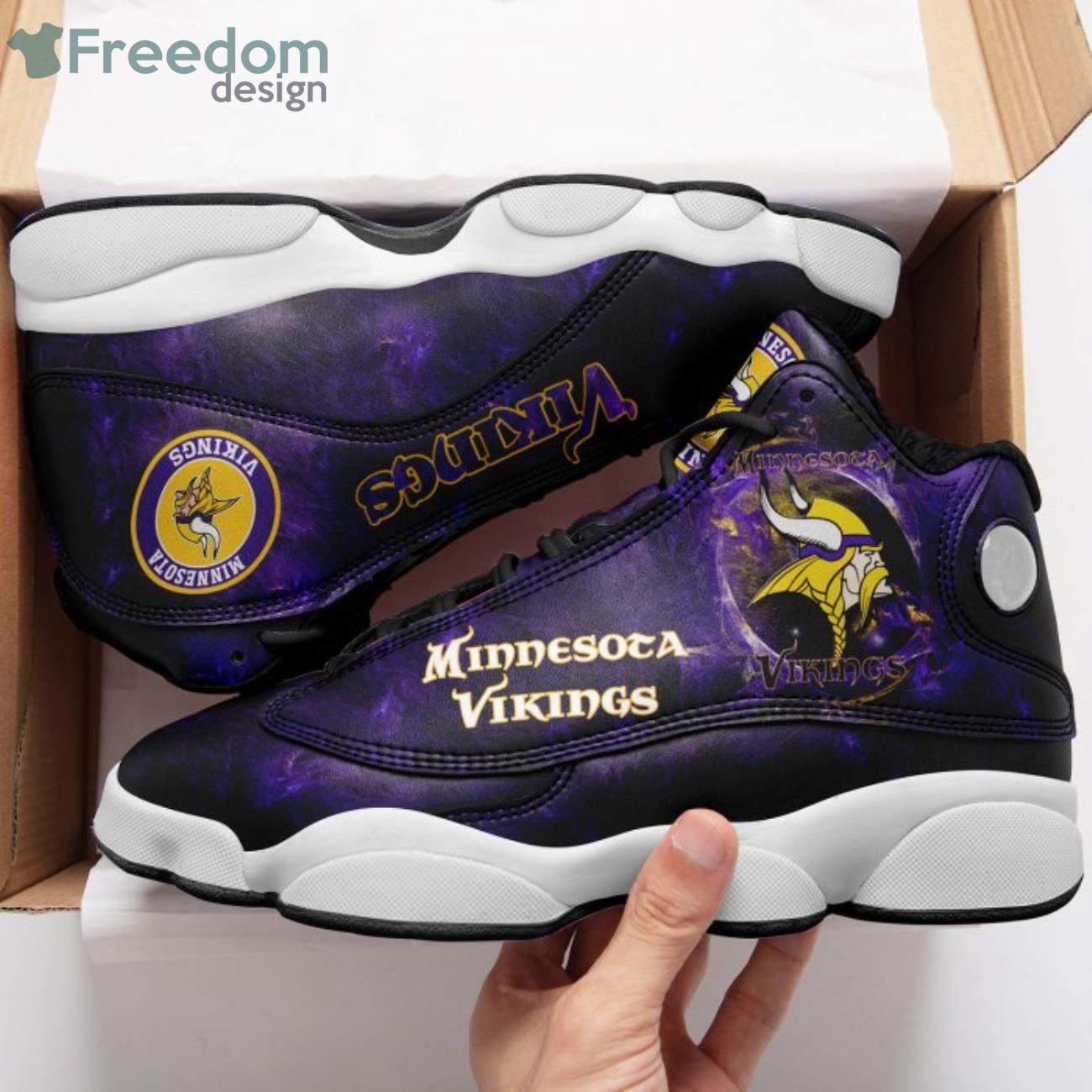 Minnesota Vikings Team Air Jordan 13 Sneaker Shoes For Fans