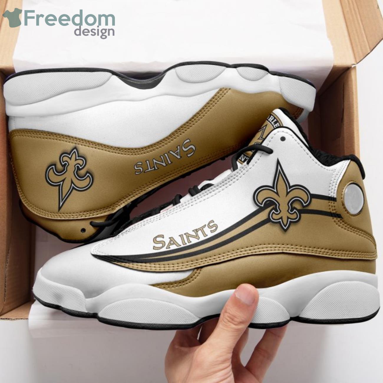 New Orleans Saints Black And Brown Air Jordan 13 Sneaker Shoes