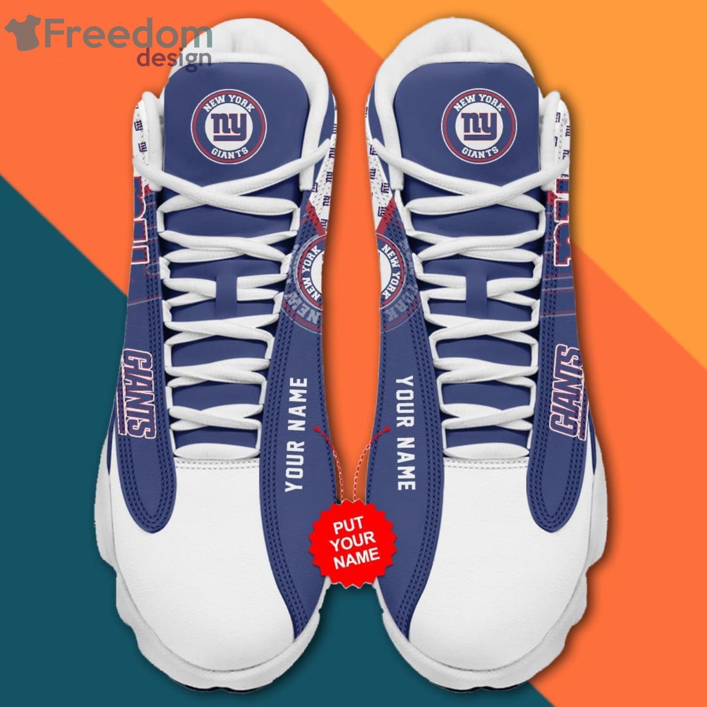 New York Giants Air Jordan 13 Sneaker Shoes image New York Giants Air Jordan 13 Sneaker Shoes Product Photo 2
