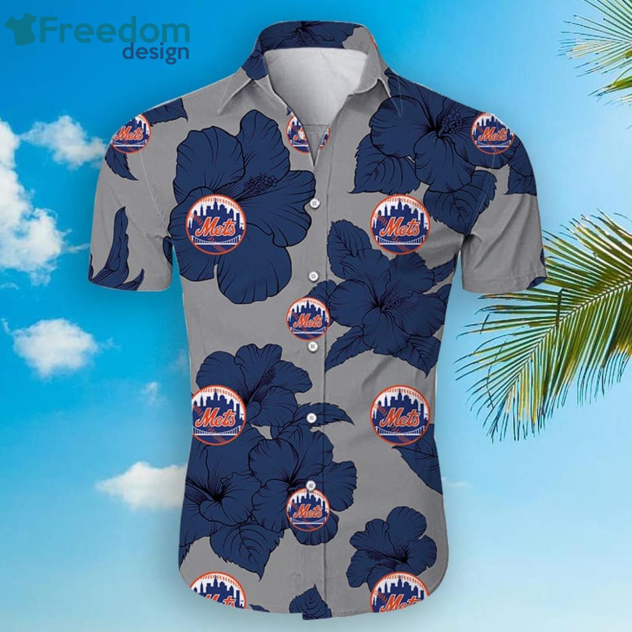 New York Mets Fans Tropical Floral Hawaiian Shirt Product Photo 1 New York Mets Fans Tropical Floral Hawaiian Shirt Product Photo 1