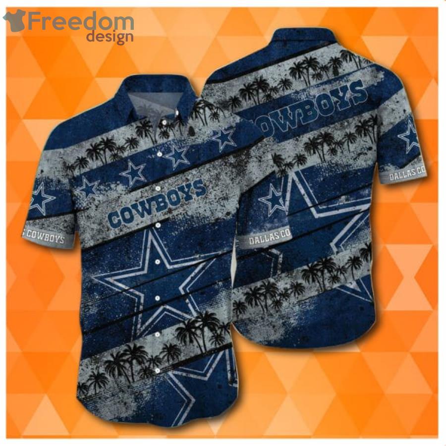 Nfl Dallas Cowboys And Grunge Texture Style Hawaiian Shirt Product Photo 1