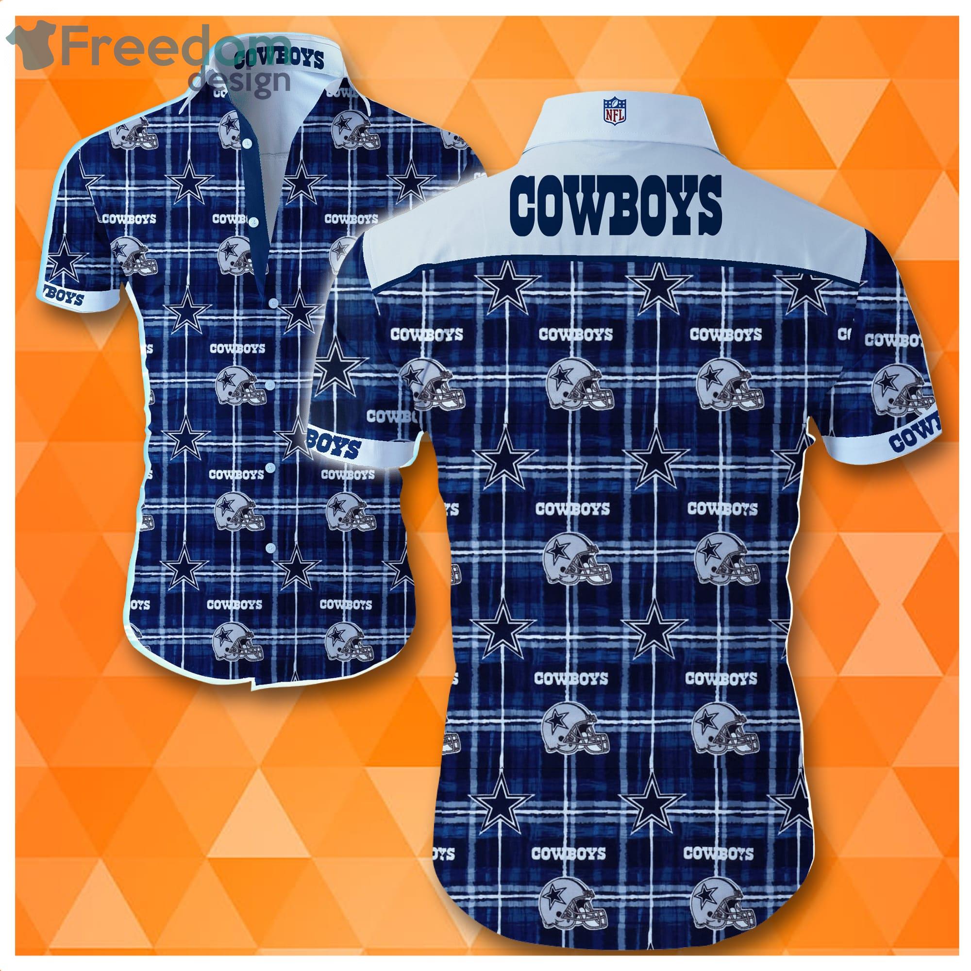 Nfl Dallas Cowboys Checkered Fabric Hawaiian Shirt Product Photo 1