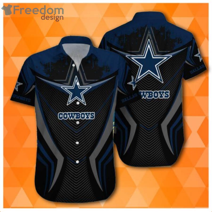 Nfl Dallas Cowboys Navy Short Sleeves Hawaiian Shirt Product Photo 1