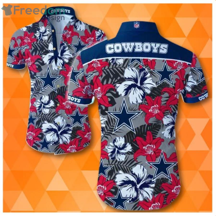 Nfl Dallas Cowboys Tropical Flower Hawaiian Shirt Product Photo 1